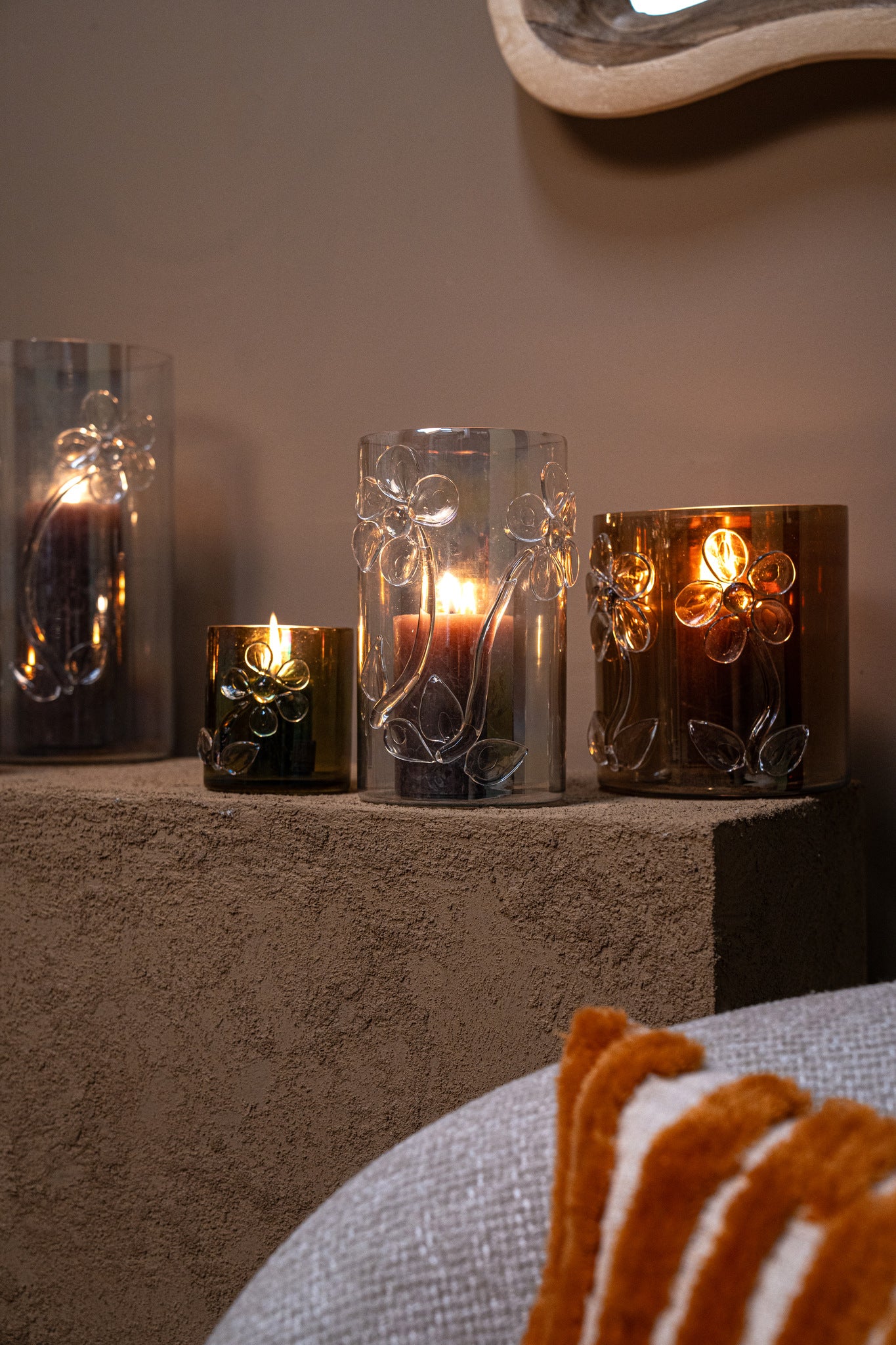 Allya Photophores en verre - Marron foncé