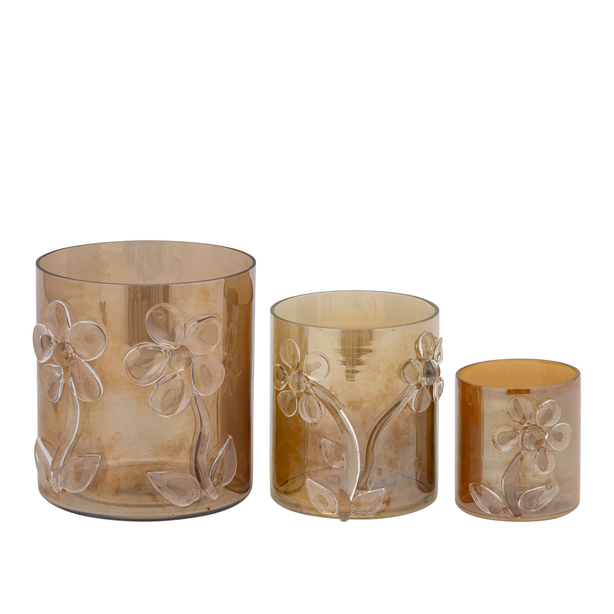 Allya Photophores en verre - Marron foncé