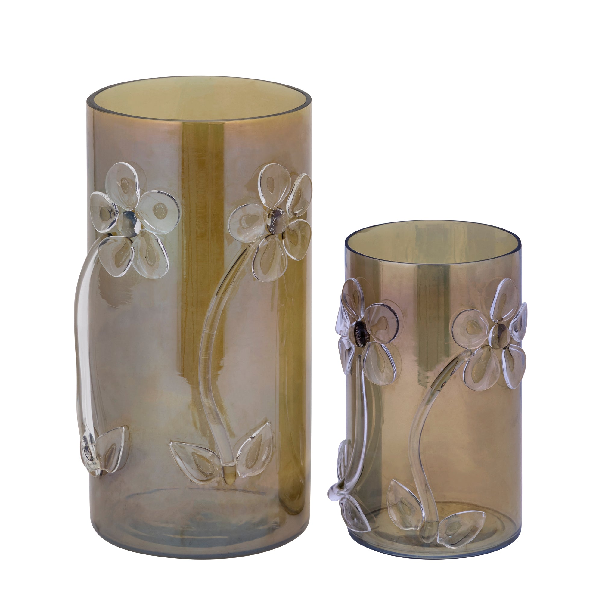 Allya Bougeoirs en verre - Vert