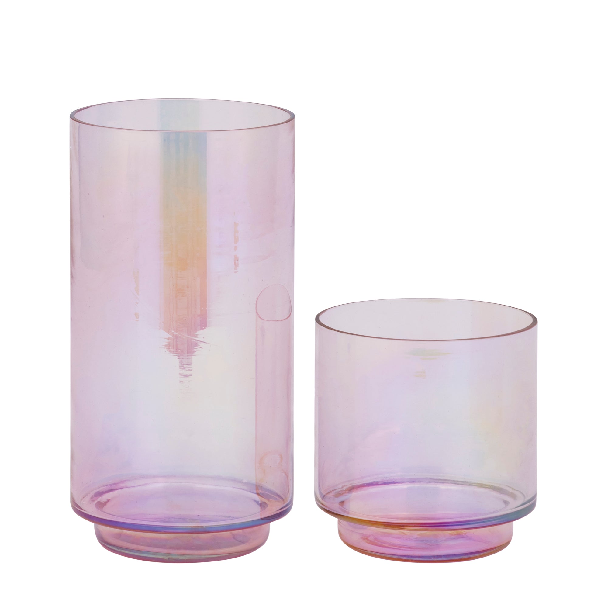 Marabel Bougeoirs en verre - Rose
