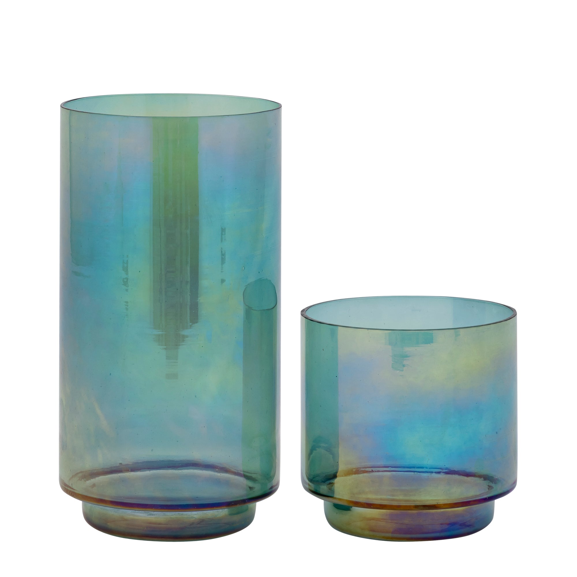 Marabel Bougeoirs en verre - Bleu canard