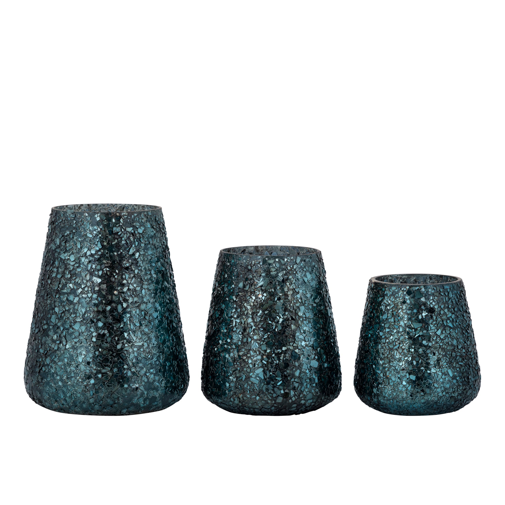 Reavis Bougeoirs en verre - Bleu canard