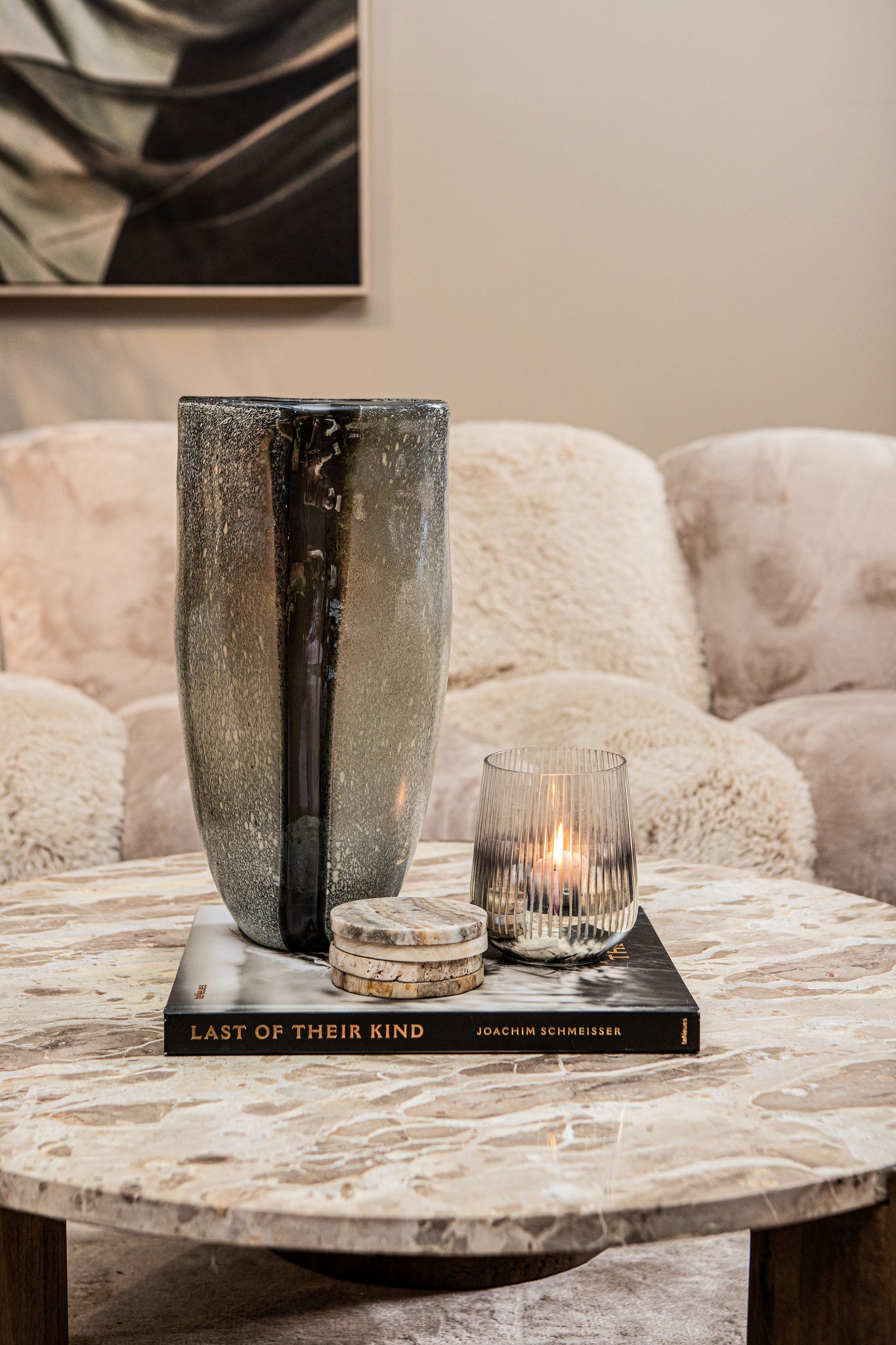 Jaidan Natural petrified wood mix coaster set of 3