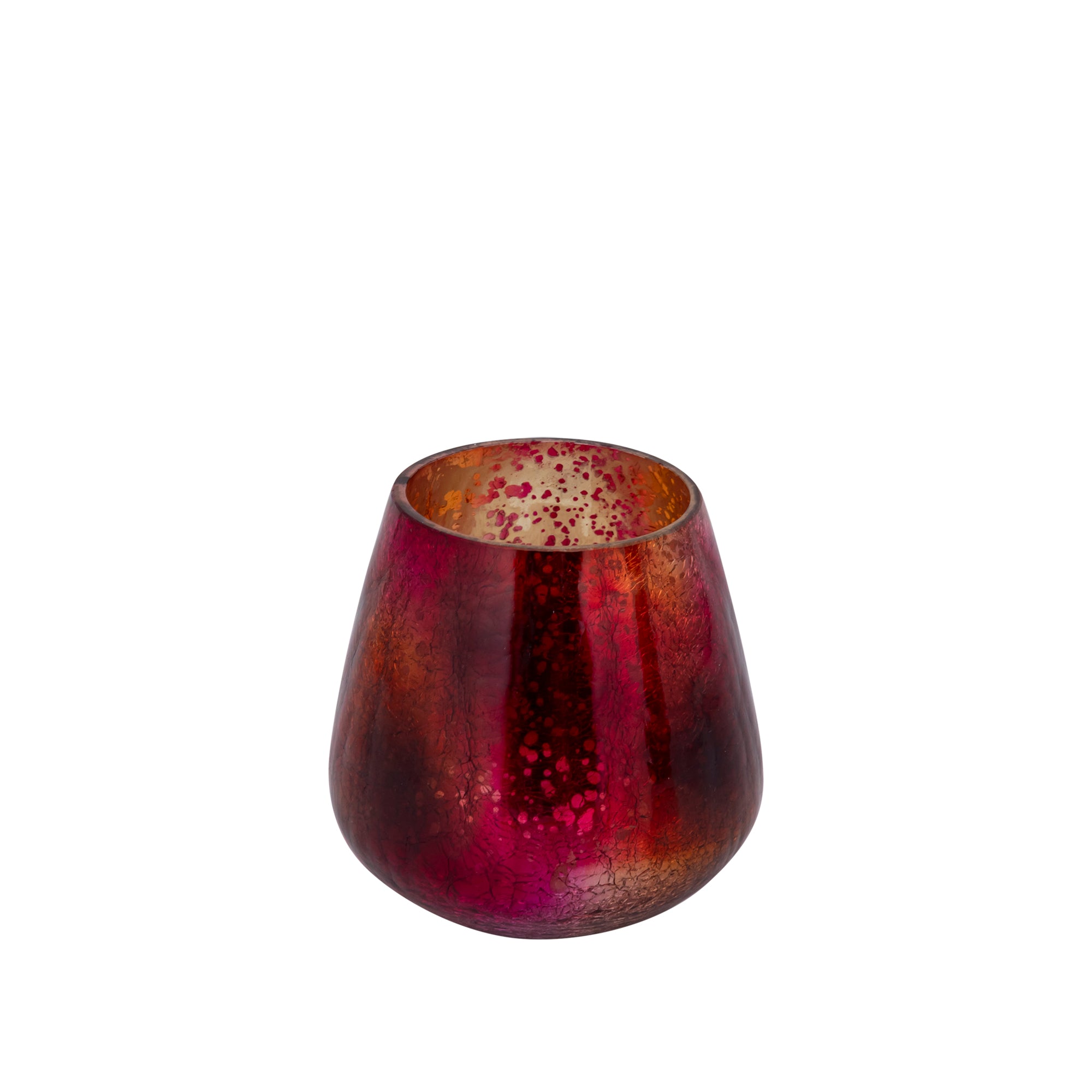 Mayna Photophores en verre — Orange Bulb Tealight Crackle - Dark Pink