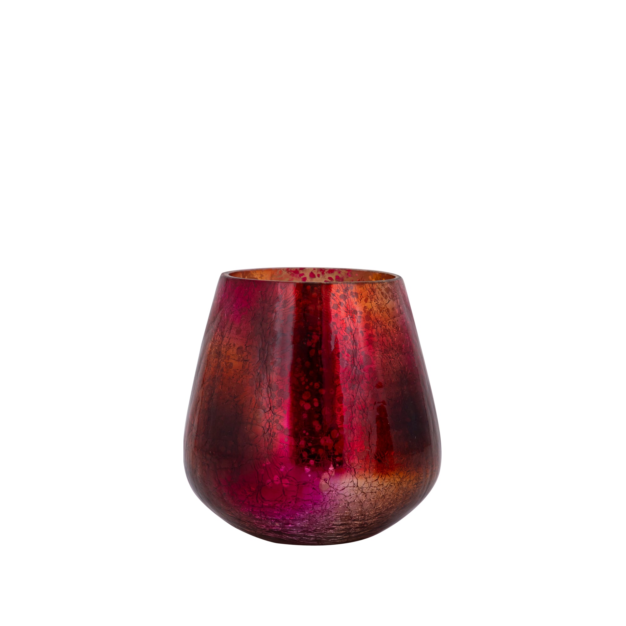 Mayna Photophores en verre — Orange Bulb Tealight Crackle - Dark Pink