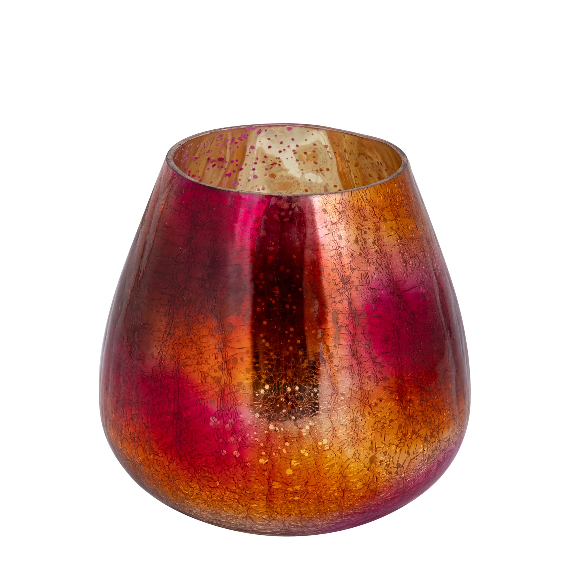 Mayna Bougeoirs en verre — Orange Bulb Stormlight Crackle - Dark Pink