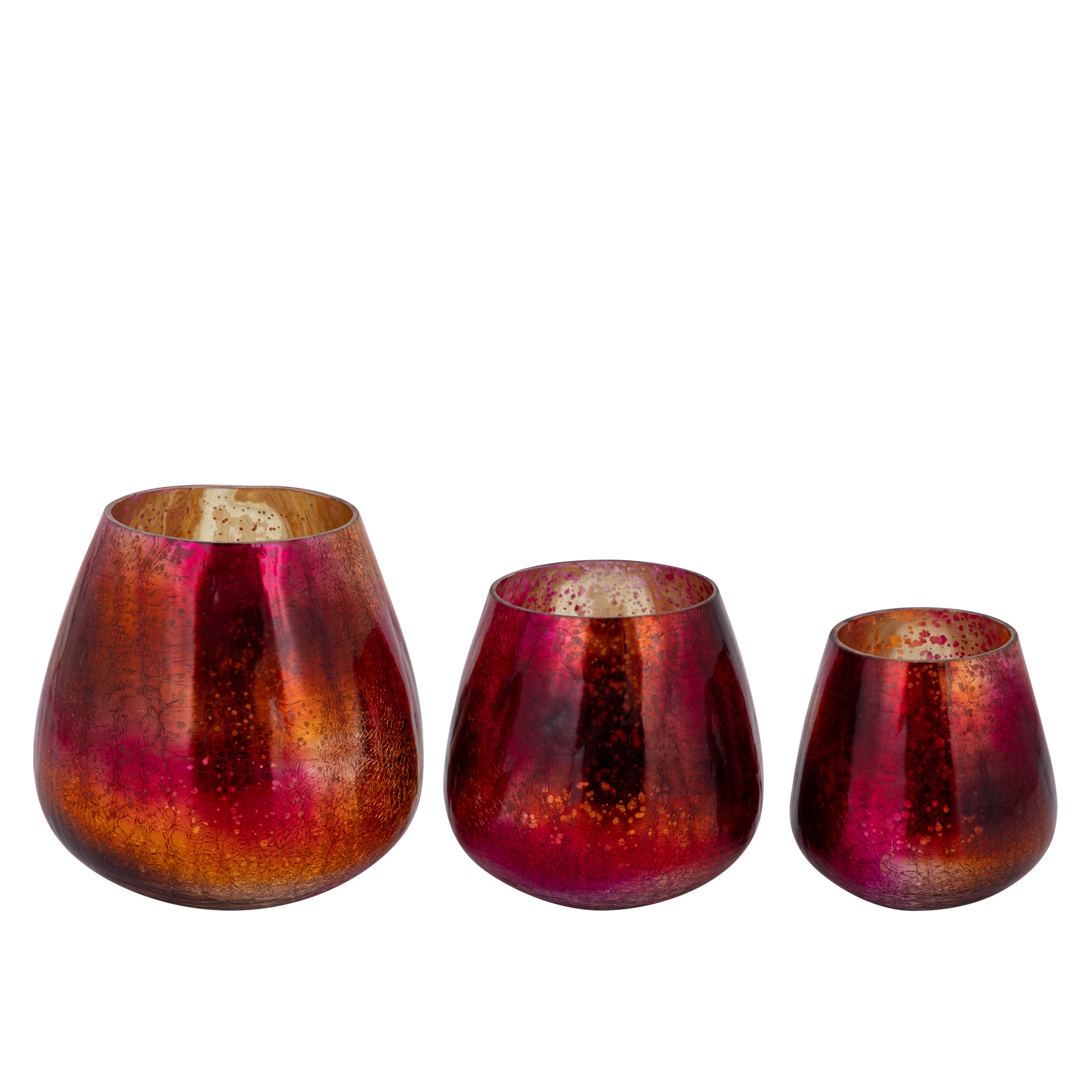 Mayna Bougeoirs en verre — Orange Bulb Stormlight Crackle - Dark Pink