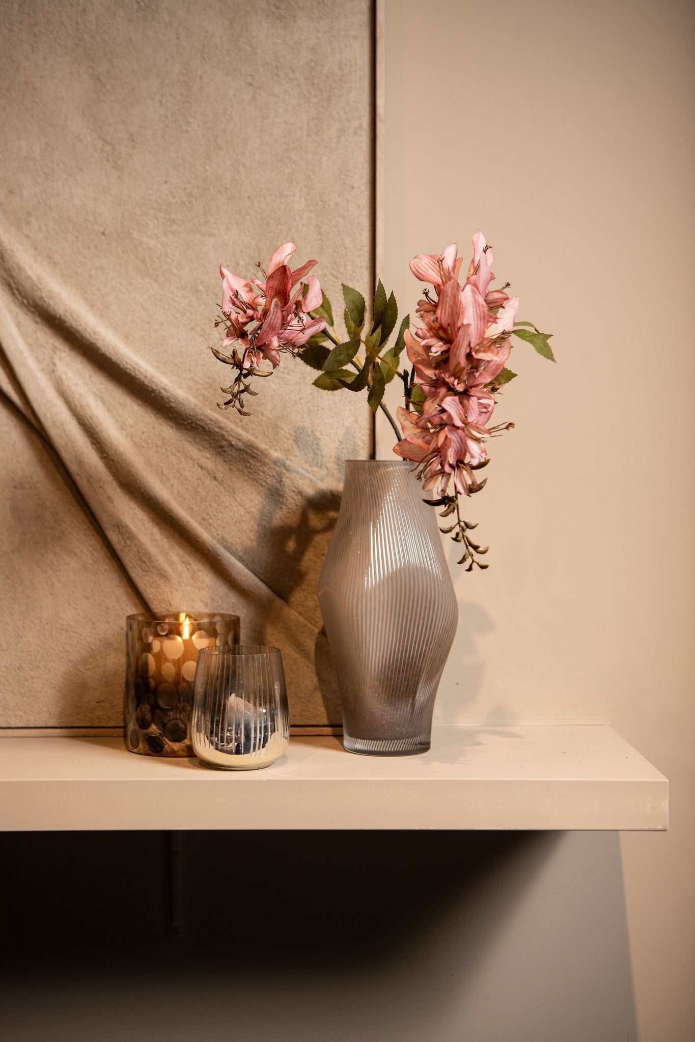 Bridgid Bougeoirs en verre - Marron