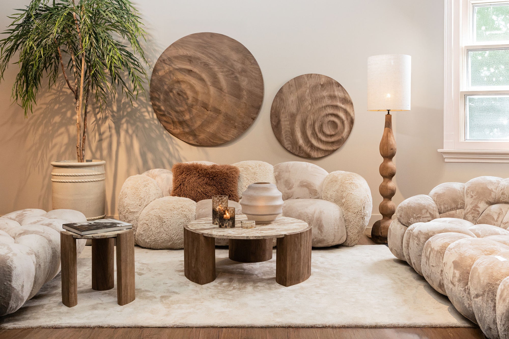 Altus Lampadaires en bois de manguier - Marron clair