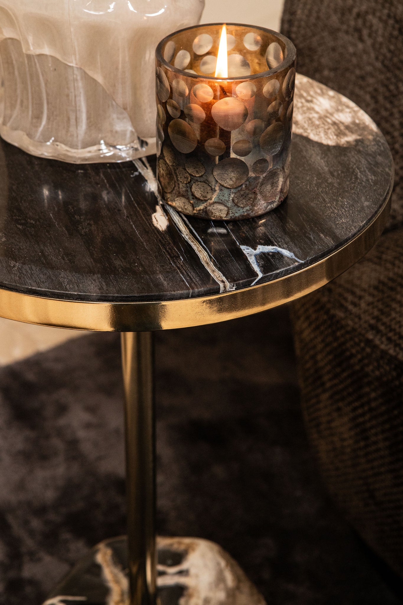 Bridgid Photophores en verre - Marron
