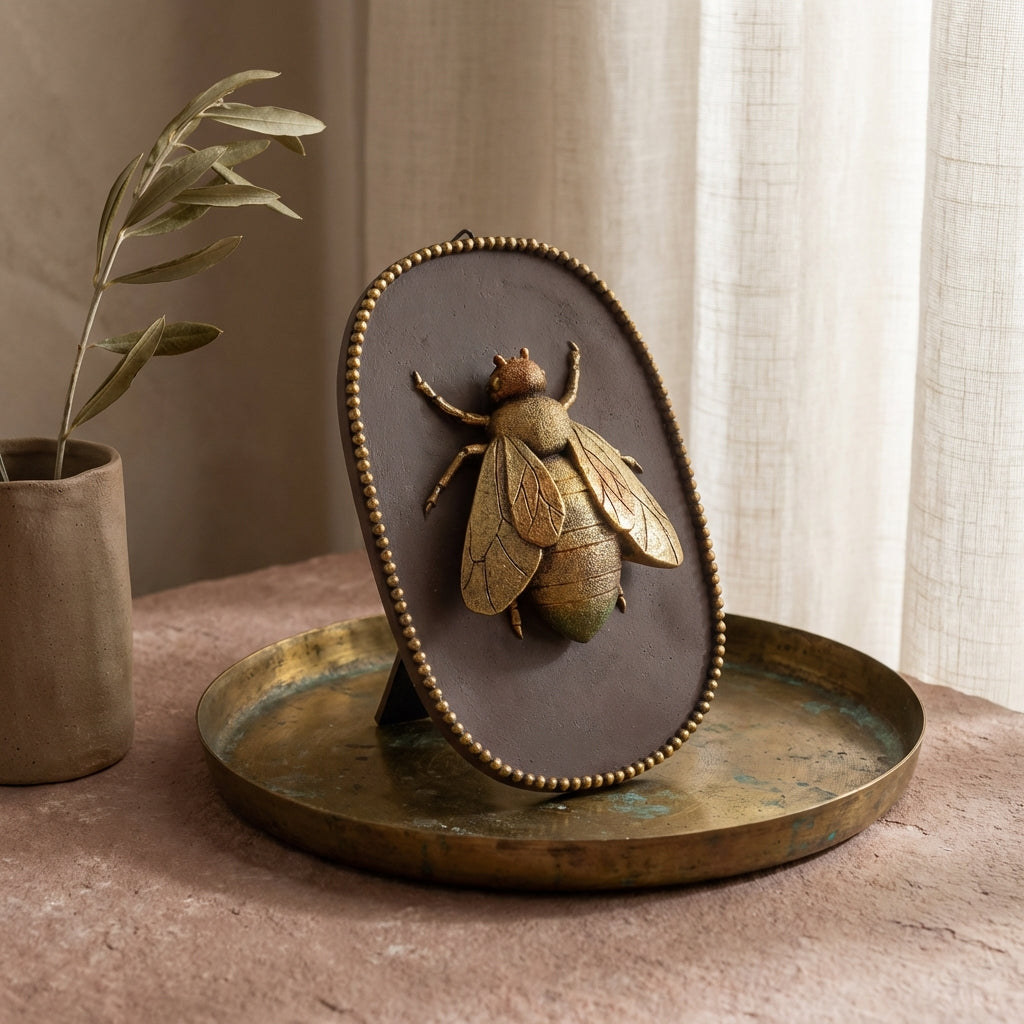 Adalay Gold poly fly shaped wall hanger