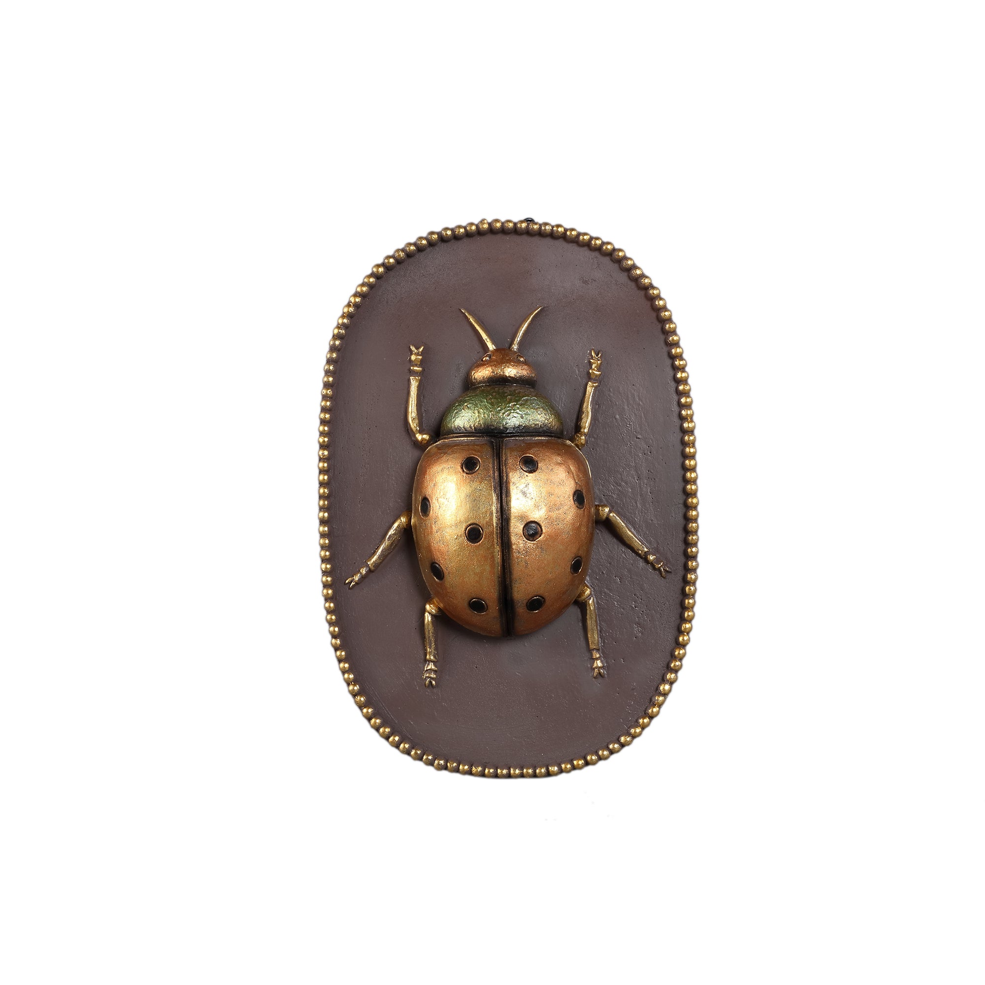 Adalay Gold poly ladybug shaped wall hanger