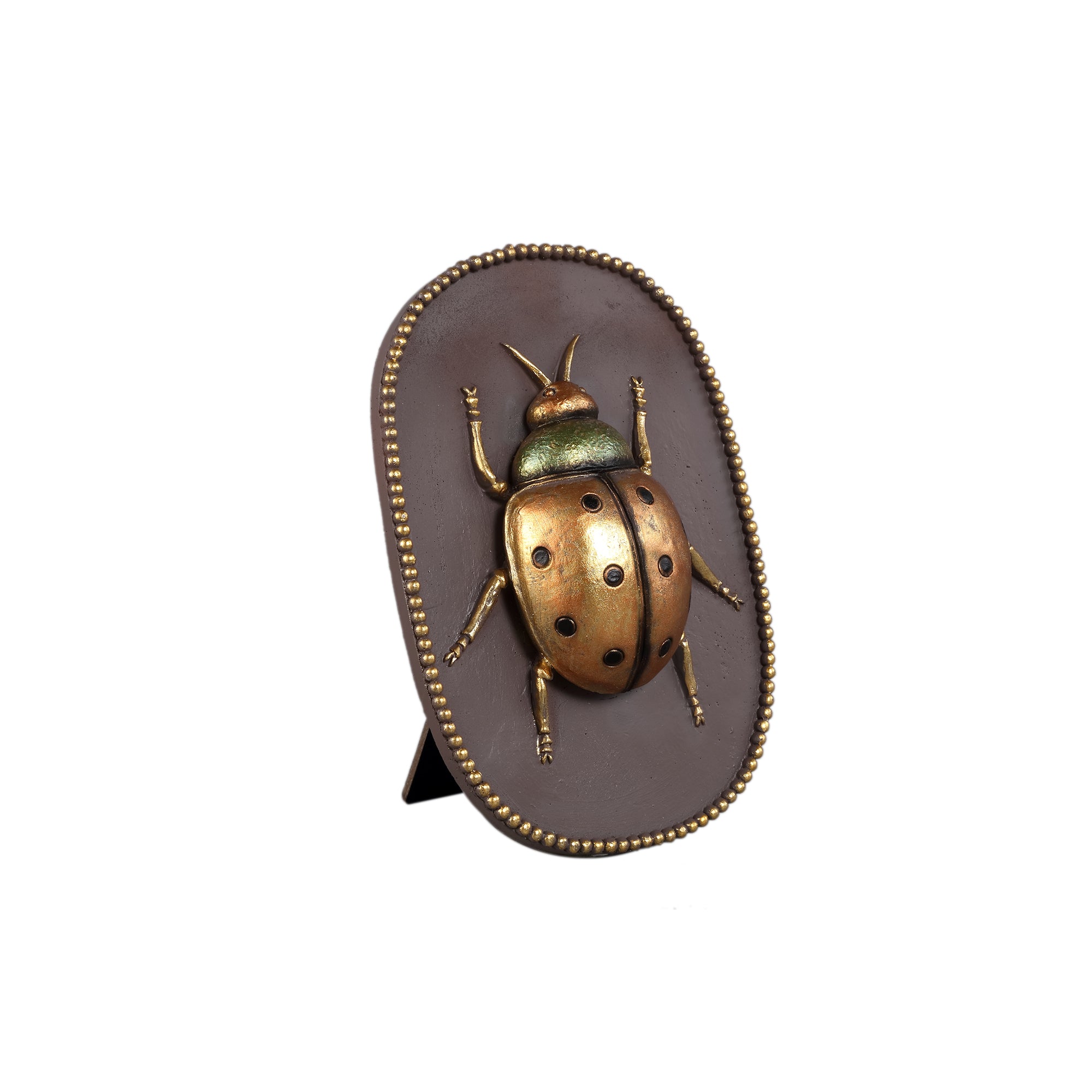 Adalay Gold poly ladybug shaped wall hanger