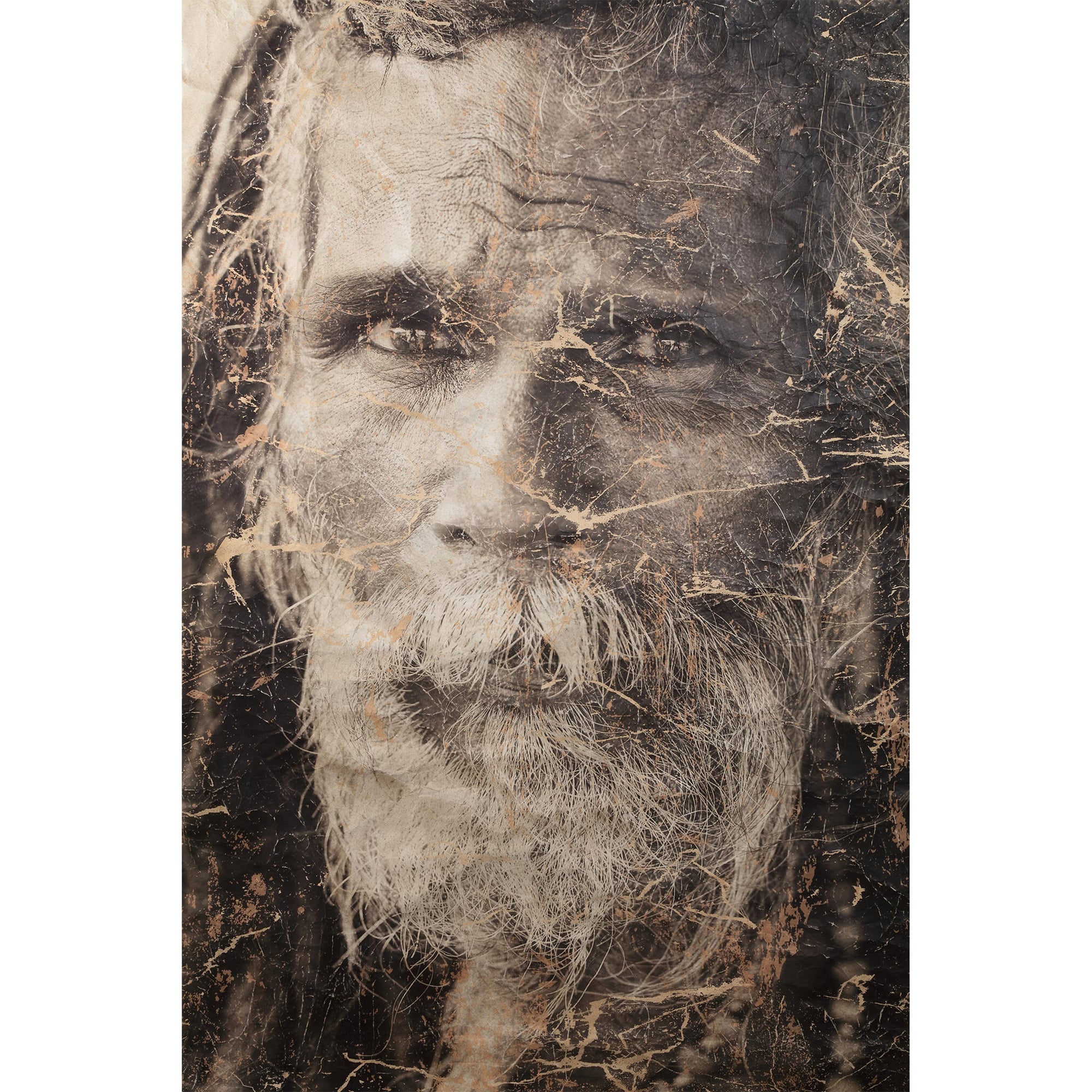 Alexy Beige composite paper paiting man dreadlocks