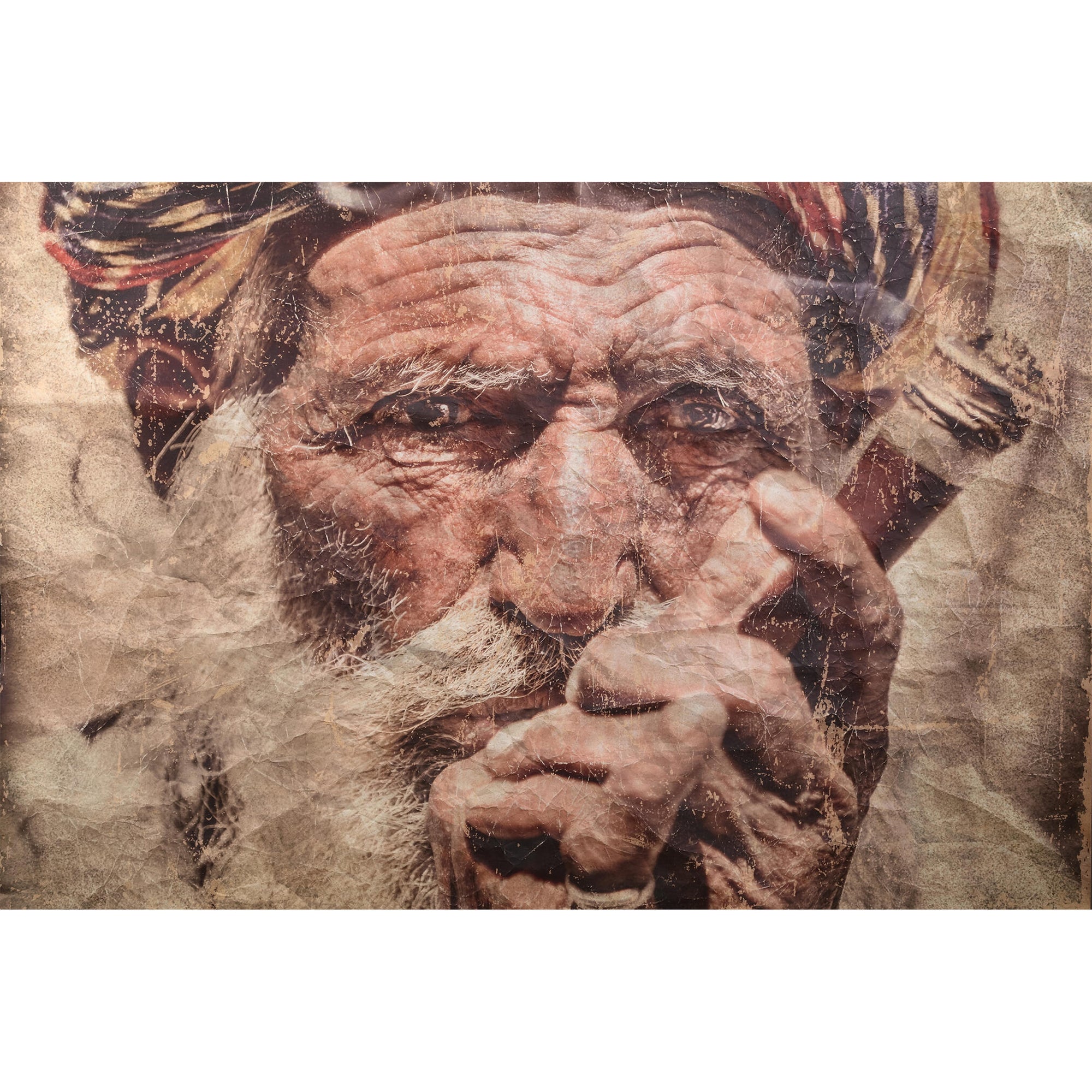 Alexy Beige composite paper paiting man w turban