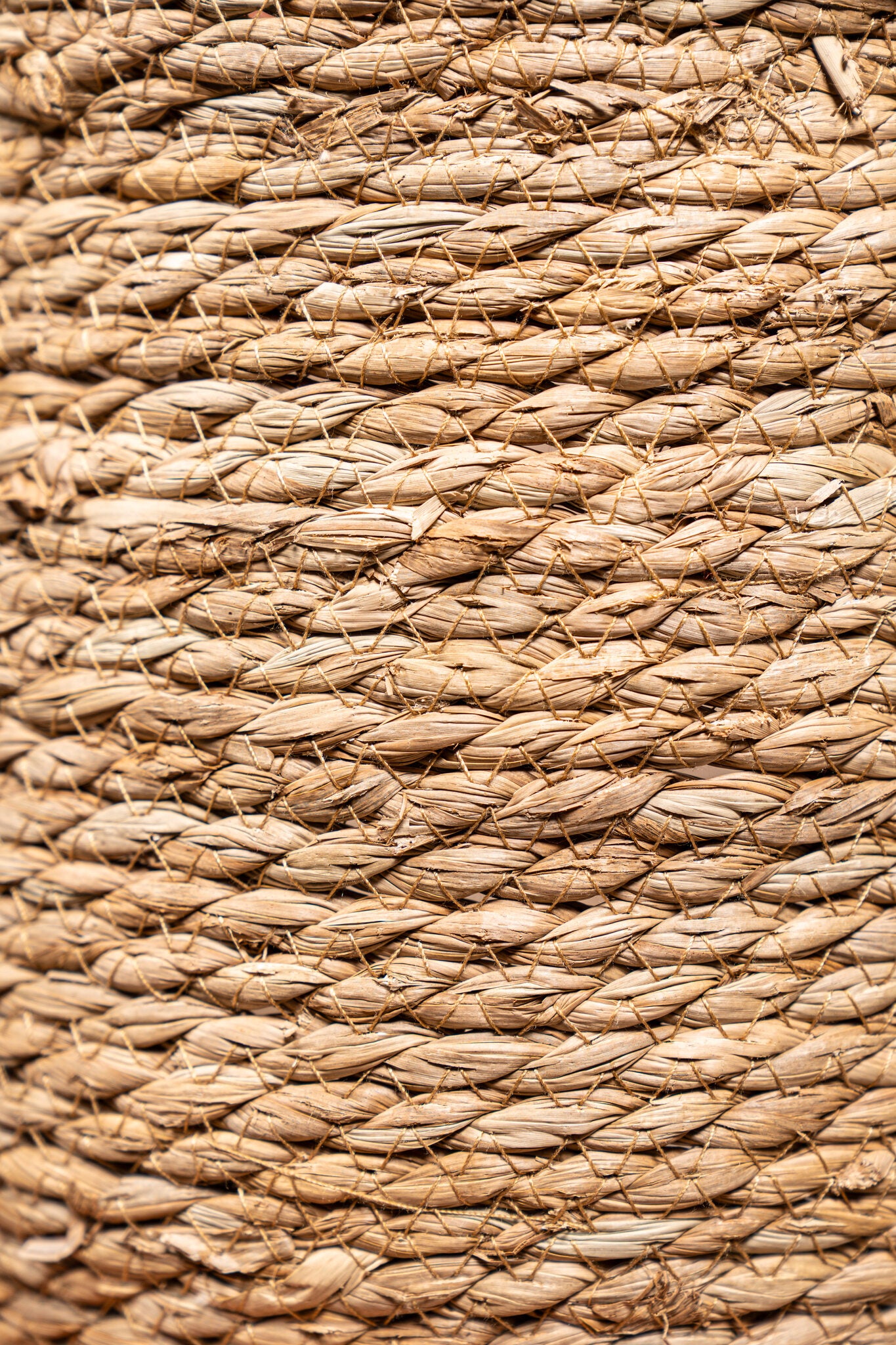 Leavy White border straight rattan basket SV3