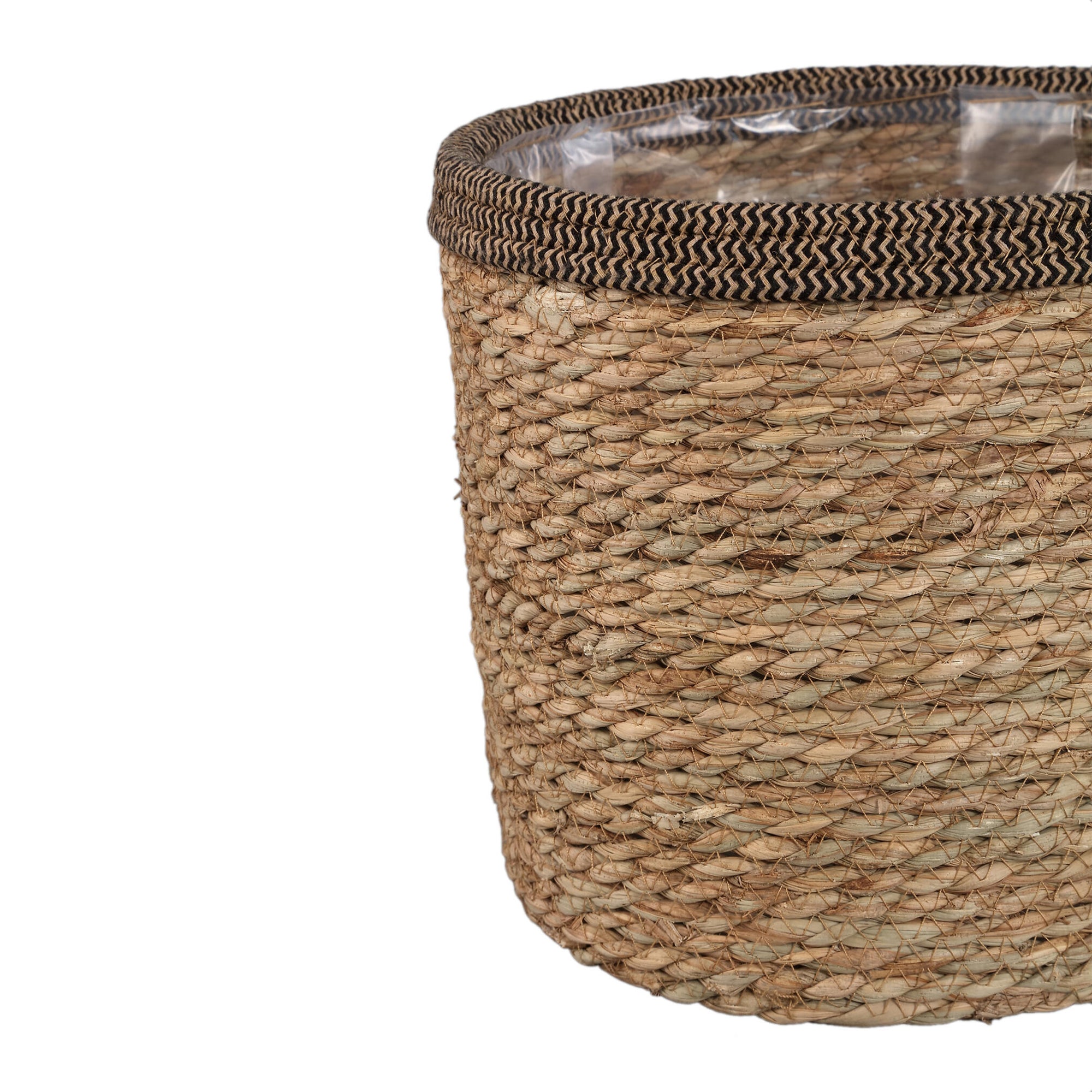 Leavy Dark Brown border straight rattan basket SV3