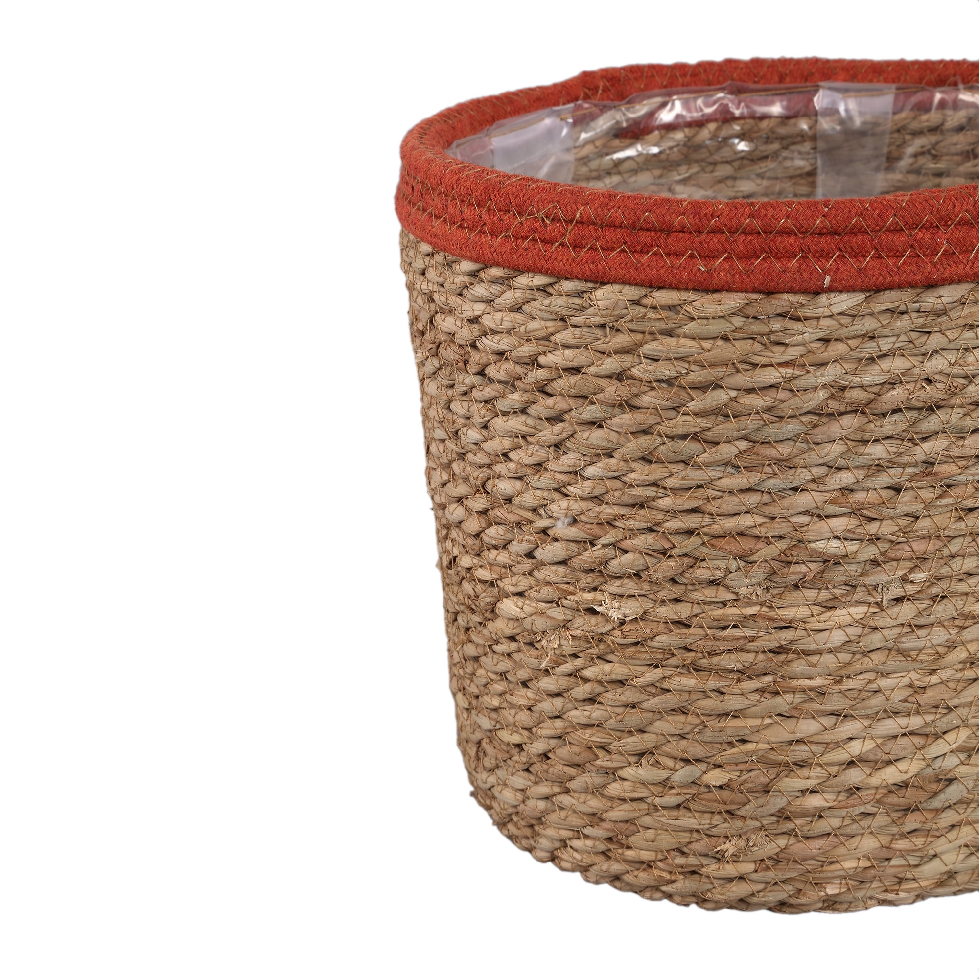 Leavy Rust border straight rattan basket SV3