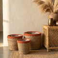 Panier Leavy — Rouille Bordure straight Rotin SV