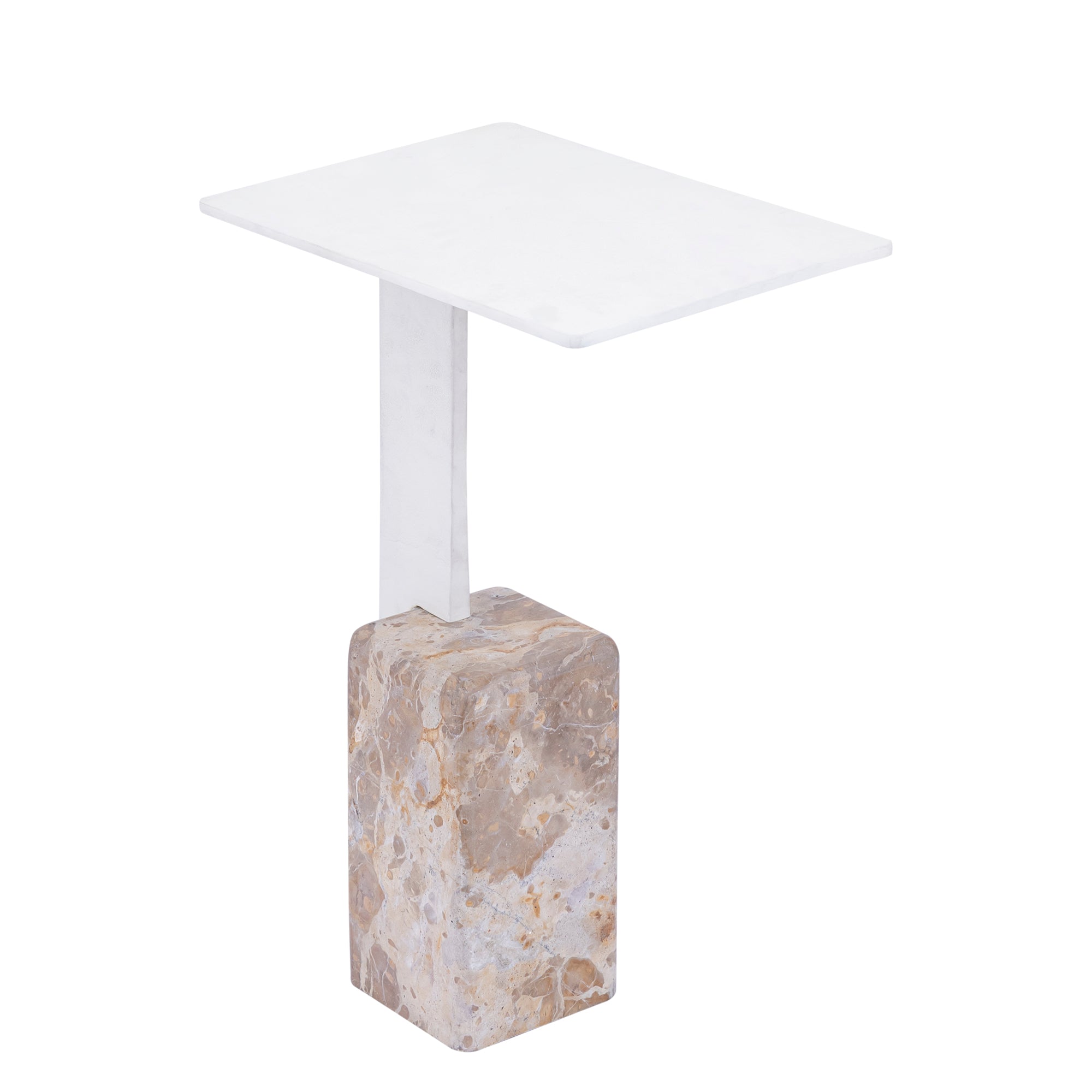 Ebe Beige Marble sidetable with rectangle alu top - Photo 6
