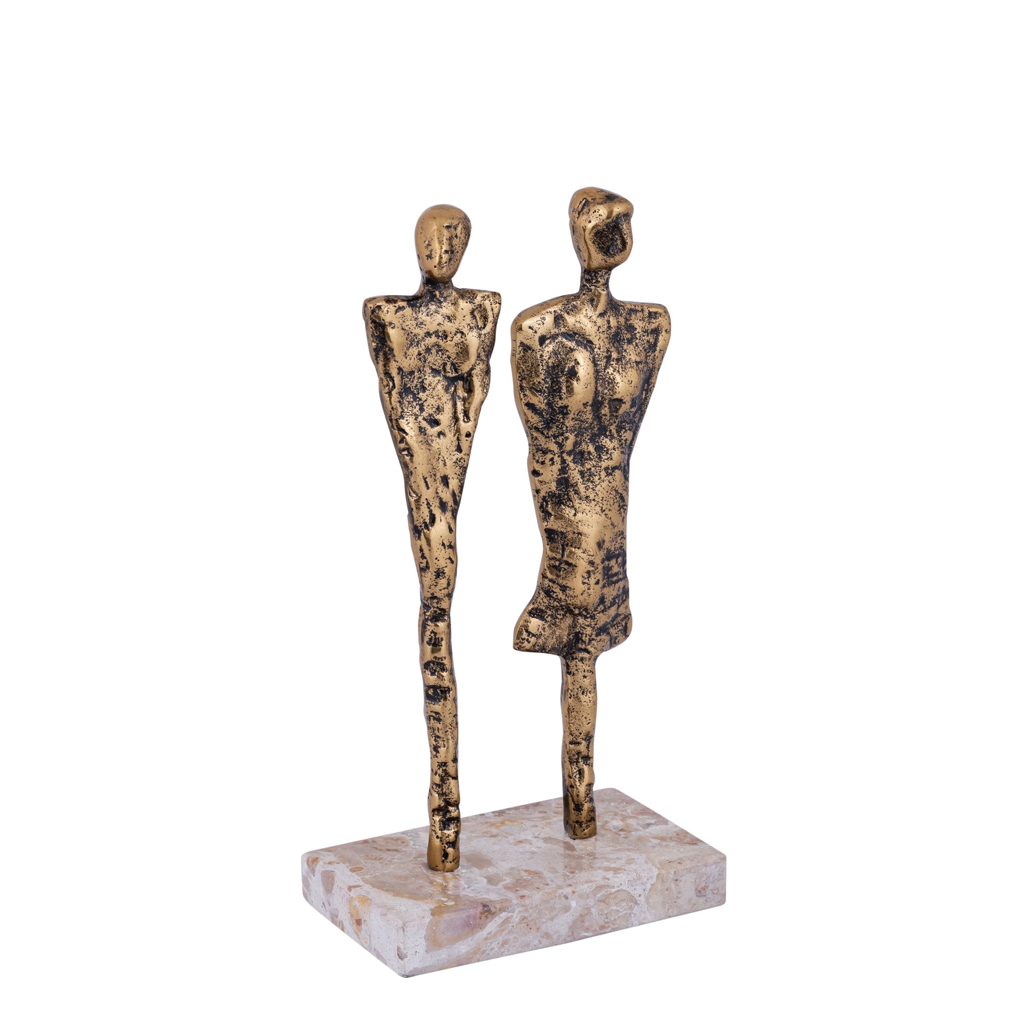 Darriel Gold casted alu couple on marble base