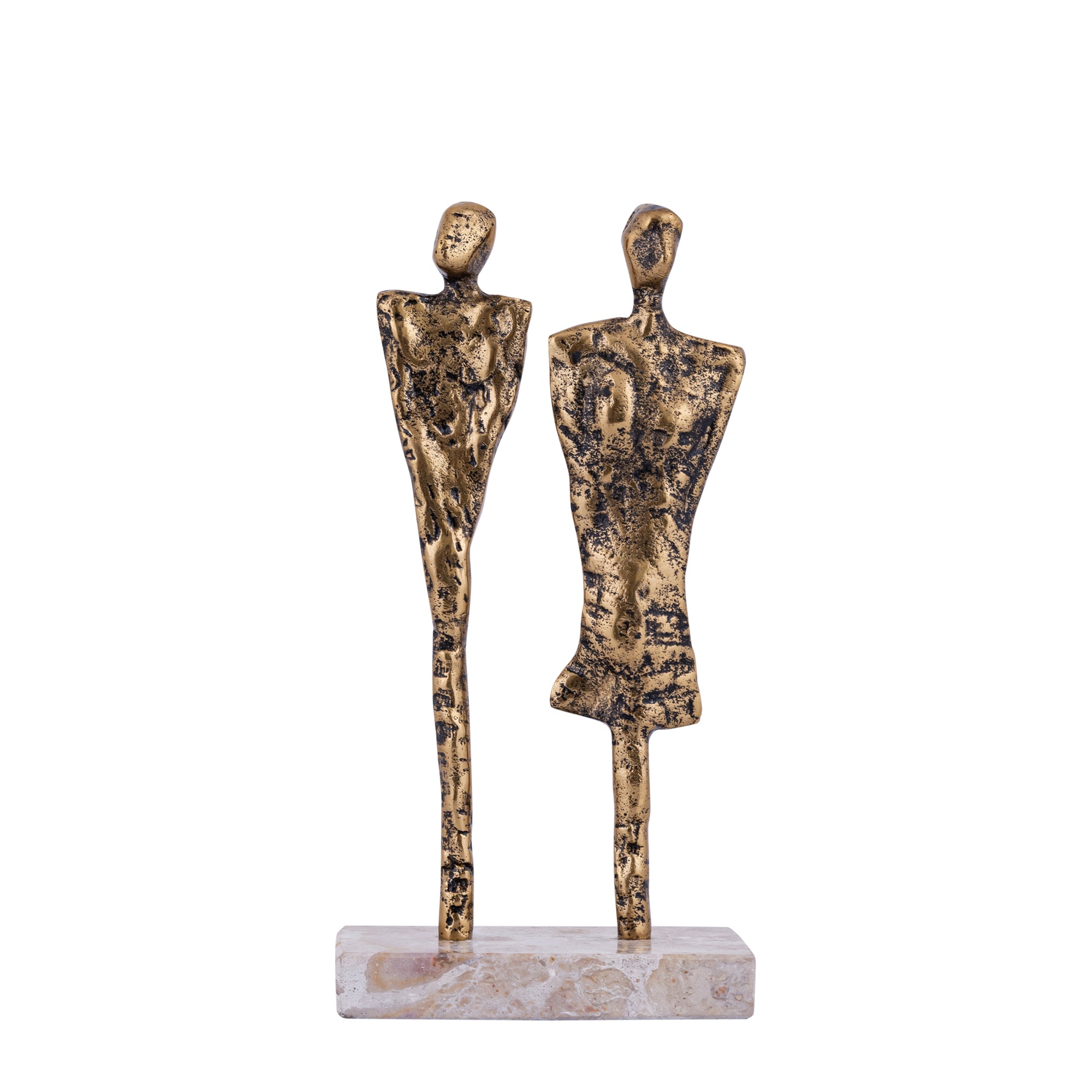 Darriel Gold casted alu couple on marble base