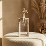 Aleria Beige casted alu violin lady on marble base