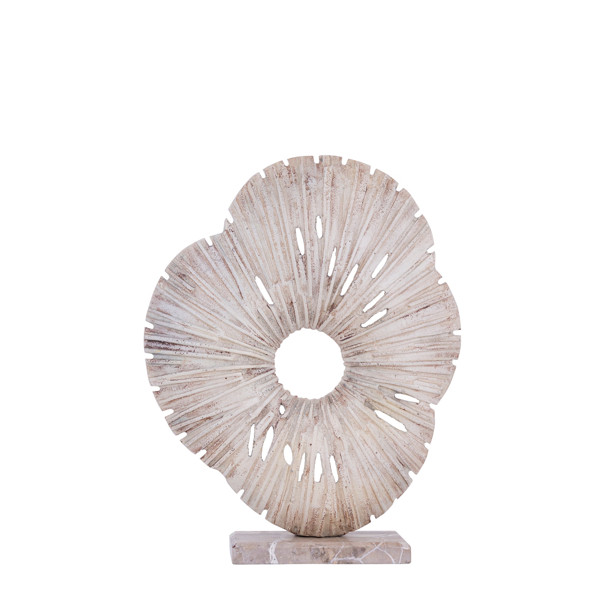 Vija Beige casted alu organic open statue S