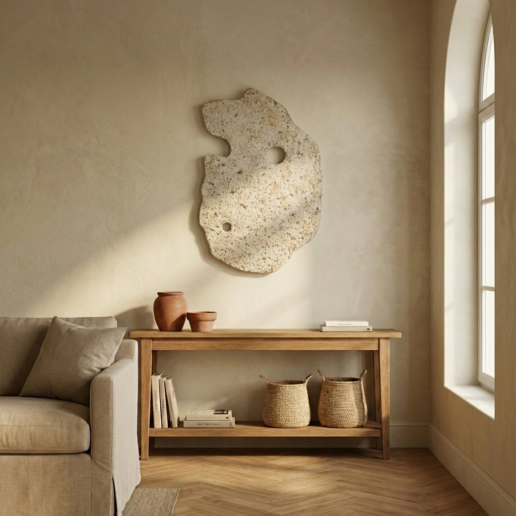 Enrike Beige casted alu rough texture wall panel L
