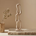 Statue Camare — Beige Moulé Aluminium Abstrait Ouvert S