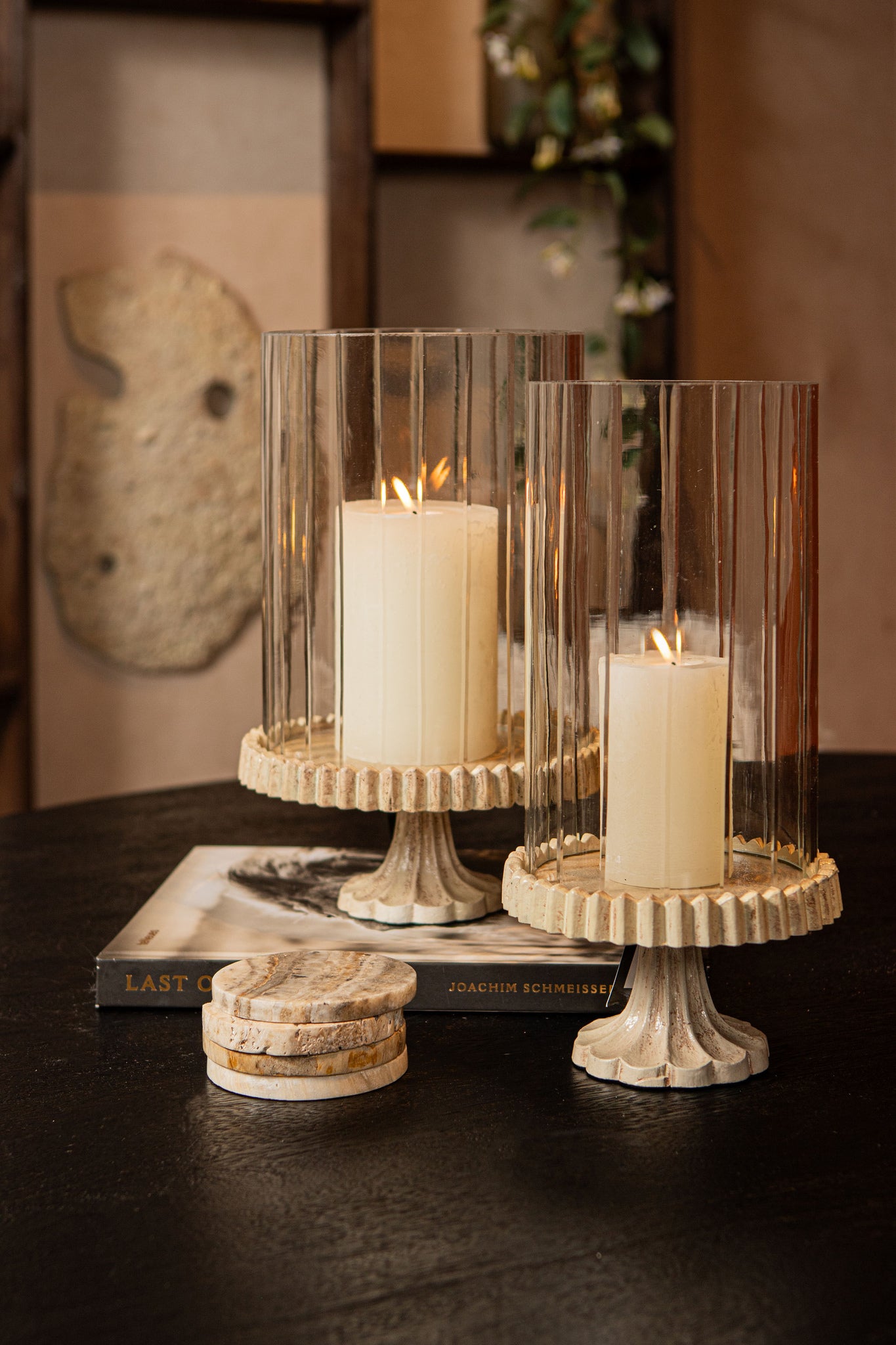 Troye Bougeoirs en verre - Or
