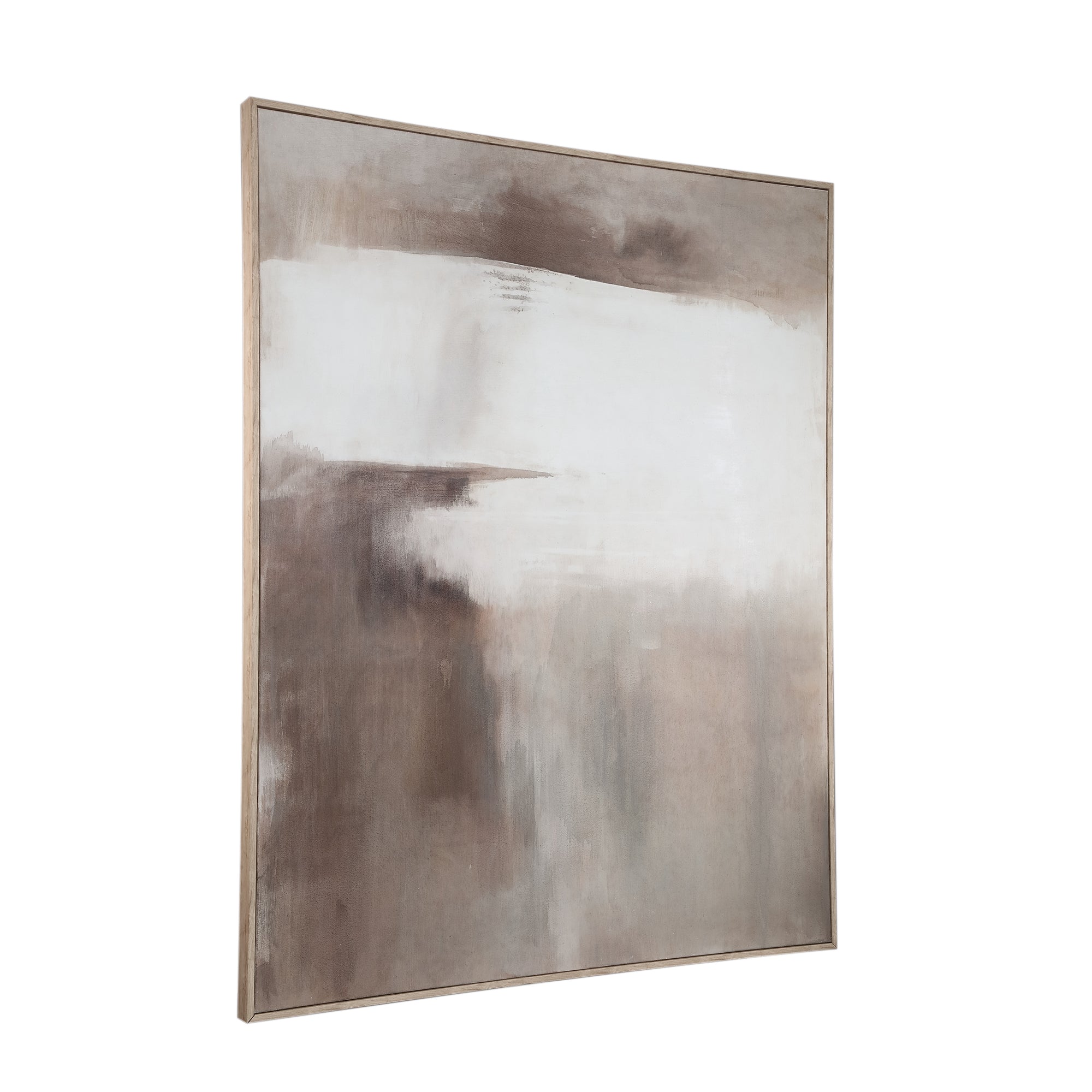 Olger Beige abstract canvas wall panel framed B