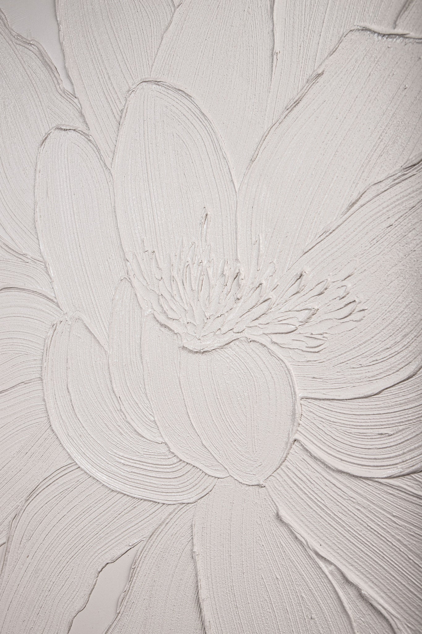 Florise Cream framed canvas wall panel flower A
