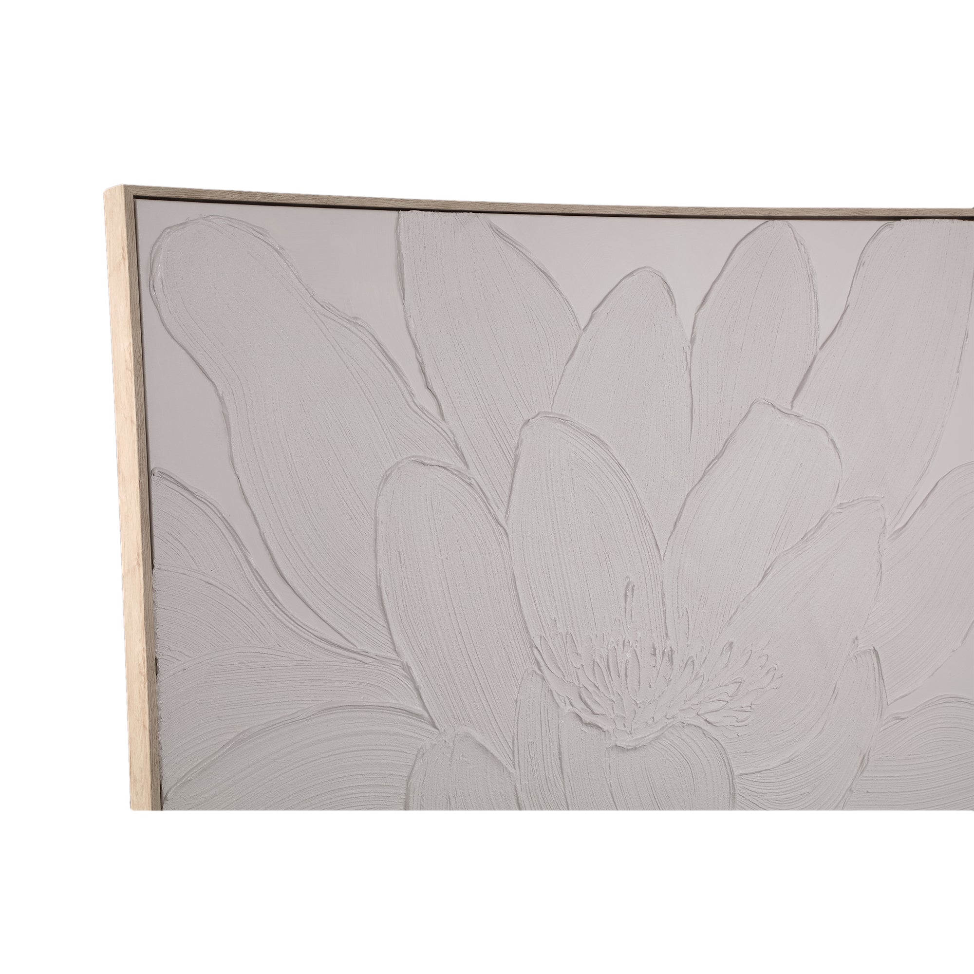 Florise Cream framed canvas wall panel flower A