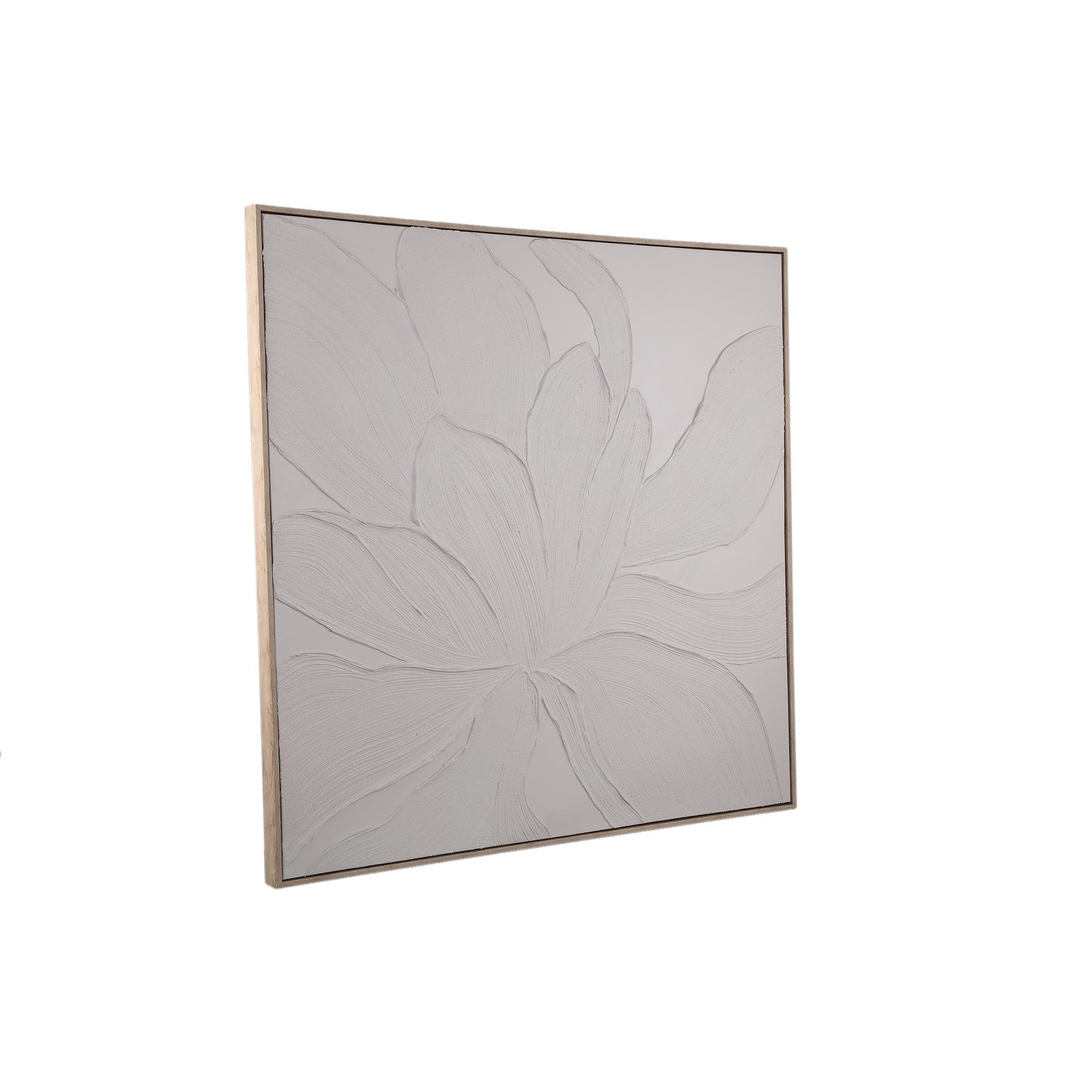 Florise Cream framed canvas wall panel flower B