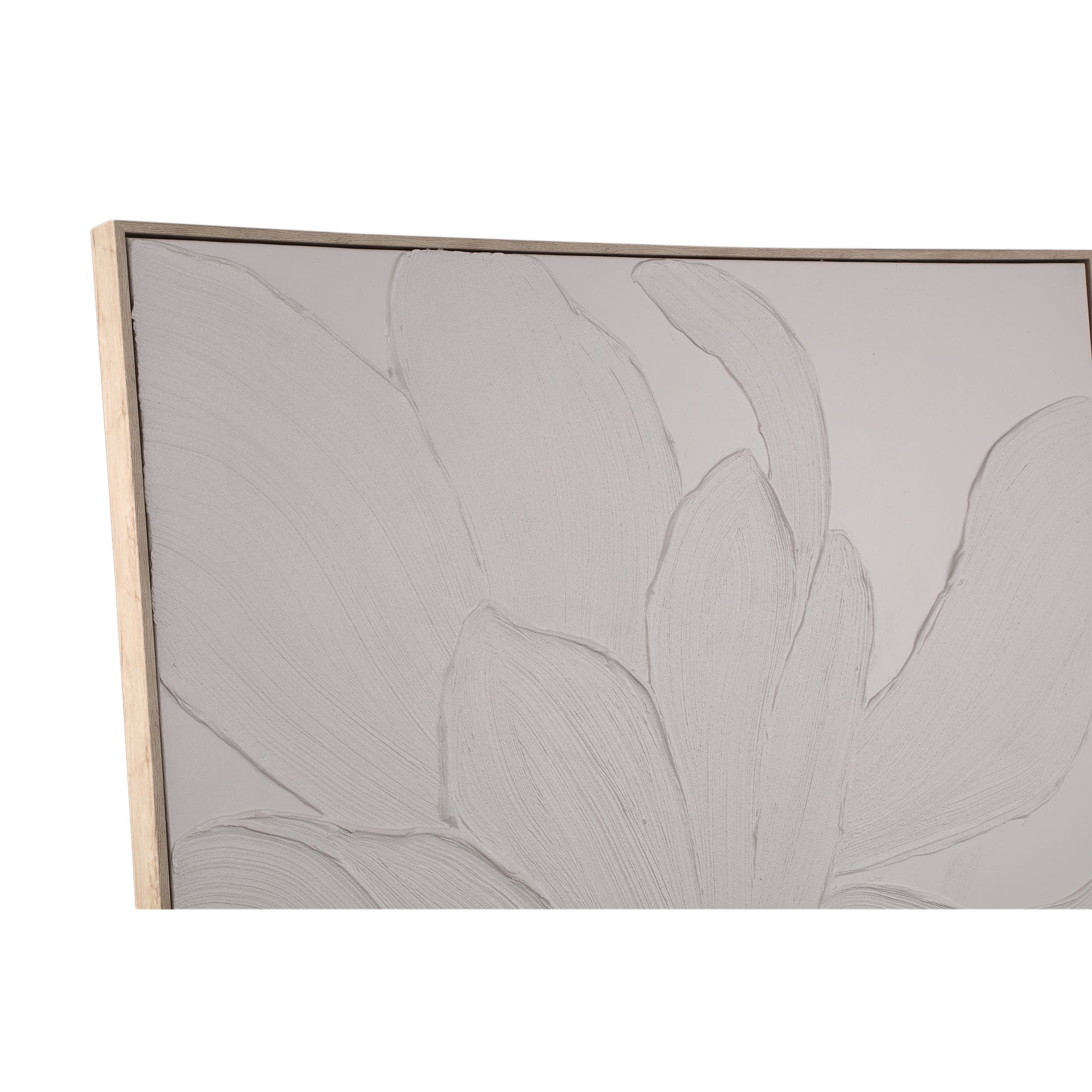 Florise Cream framed canvas wall panel flower B
