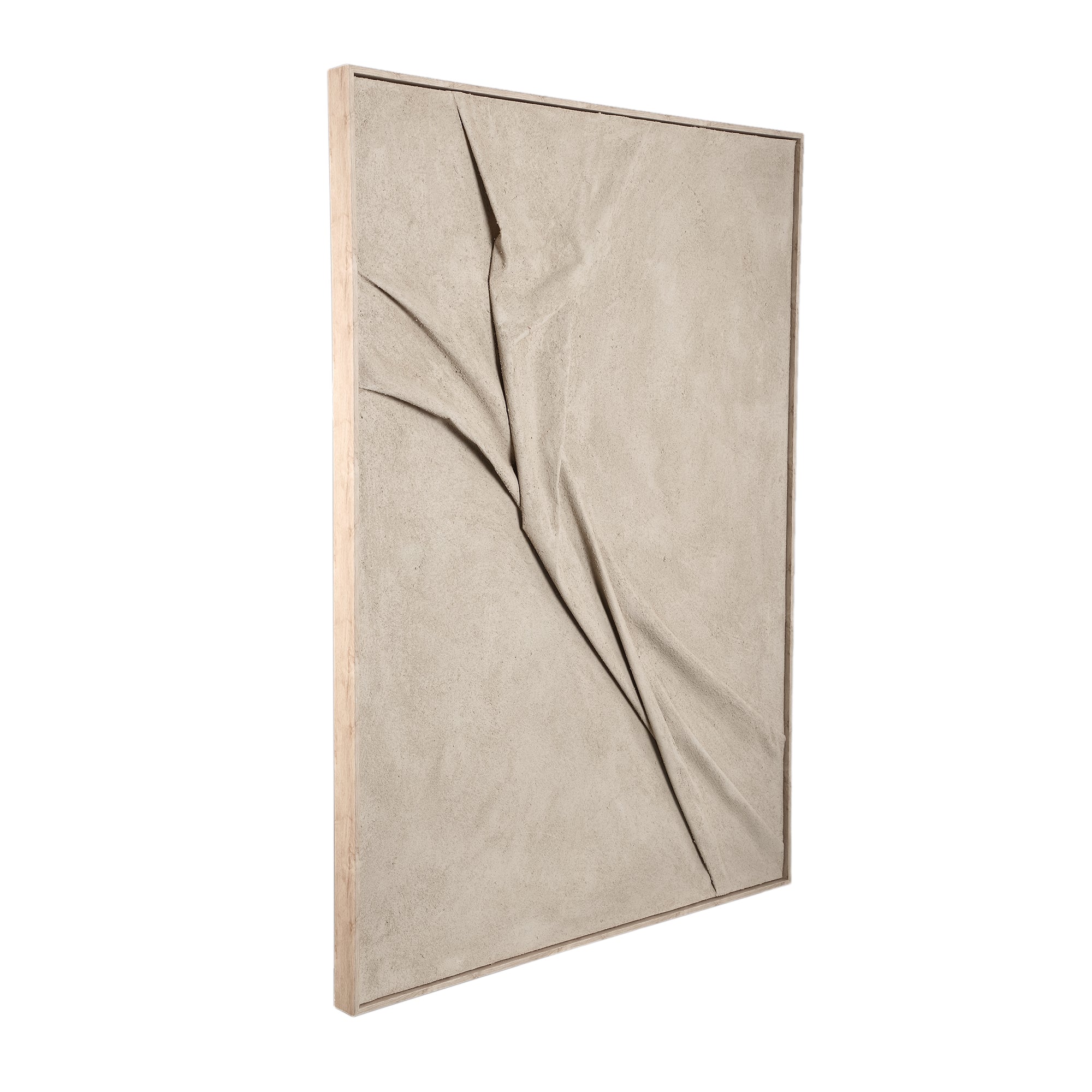 Dizze Sand framed canvas wall panel textile wave S