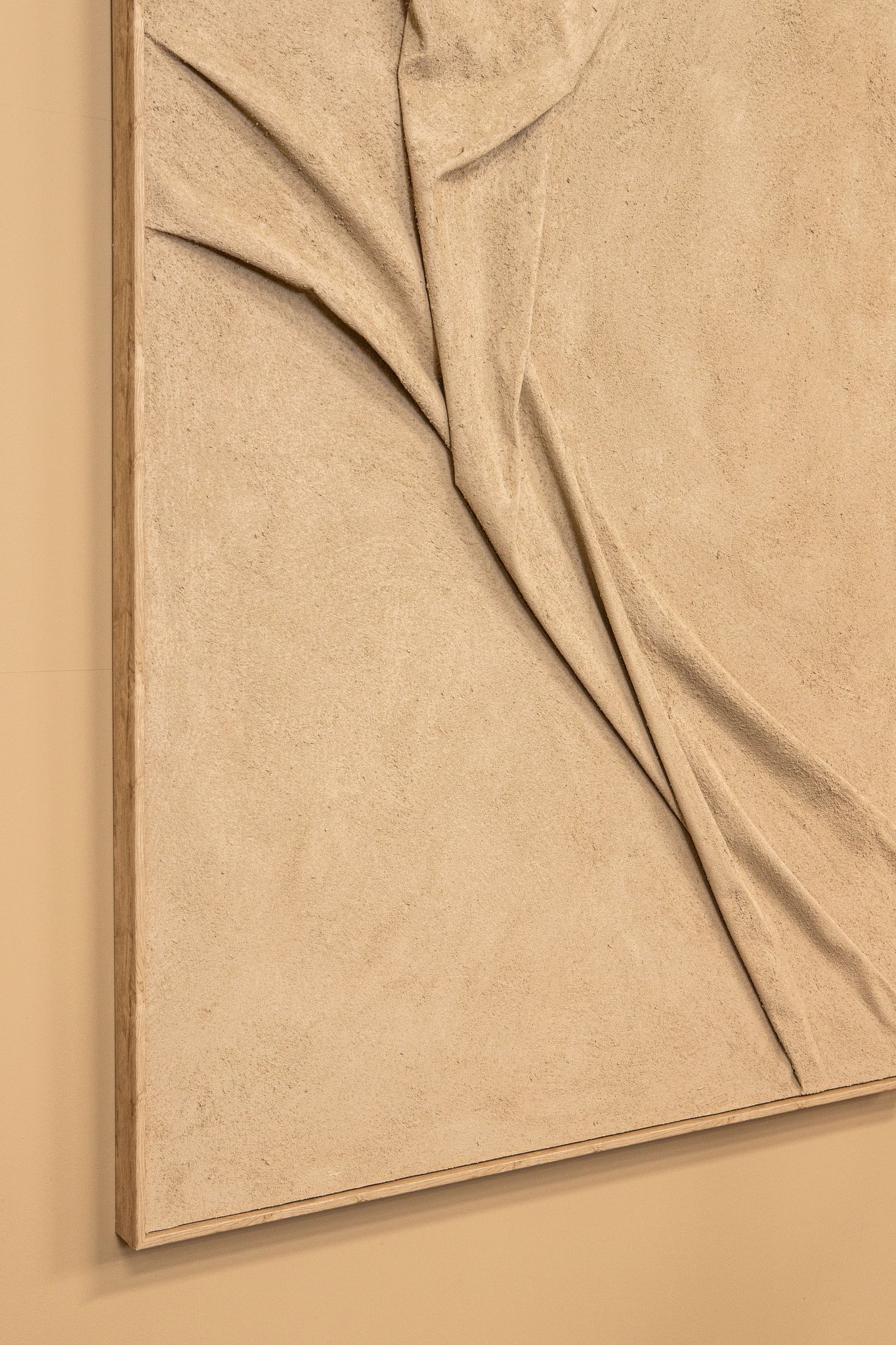 Dizze Sand framed canvas wall panel textile wave S