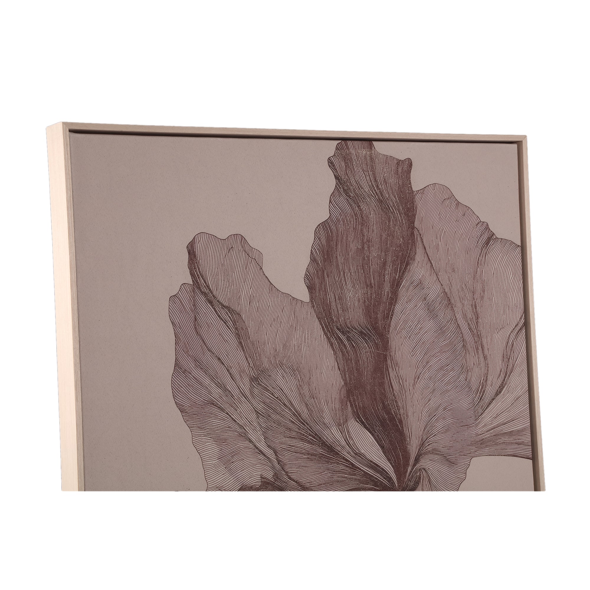 Lorinde Light Brown canvas wall panel flower art