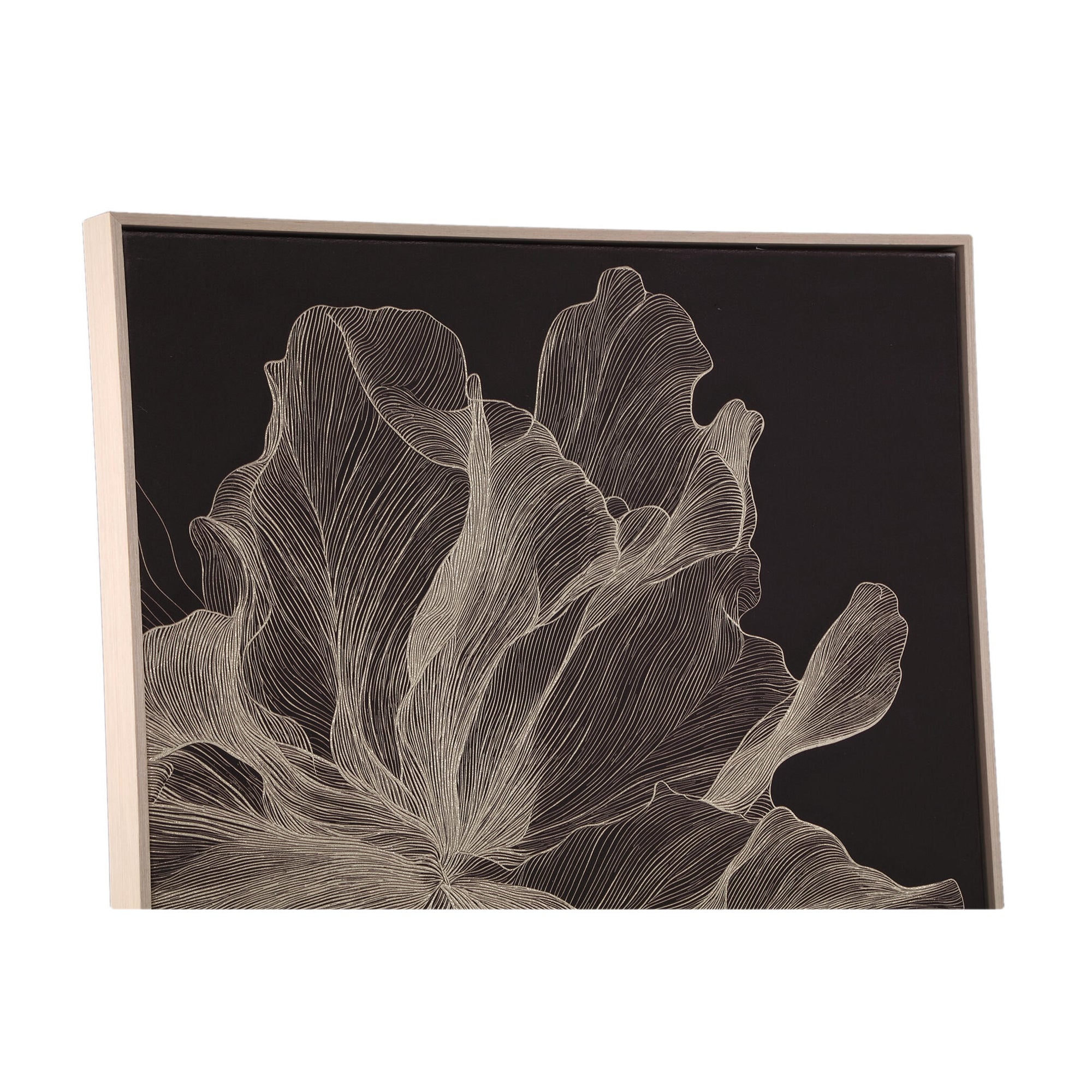 Lorinde Dark Brown canvas wall panel flower art