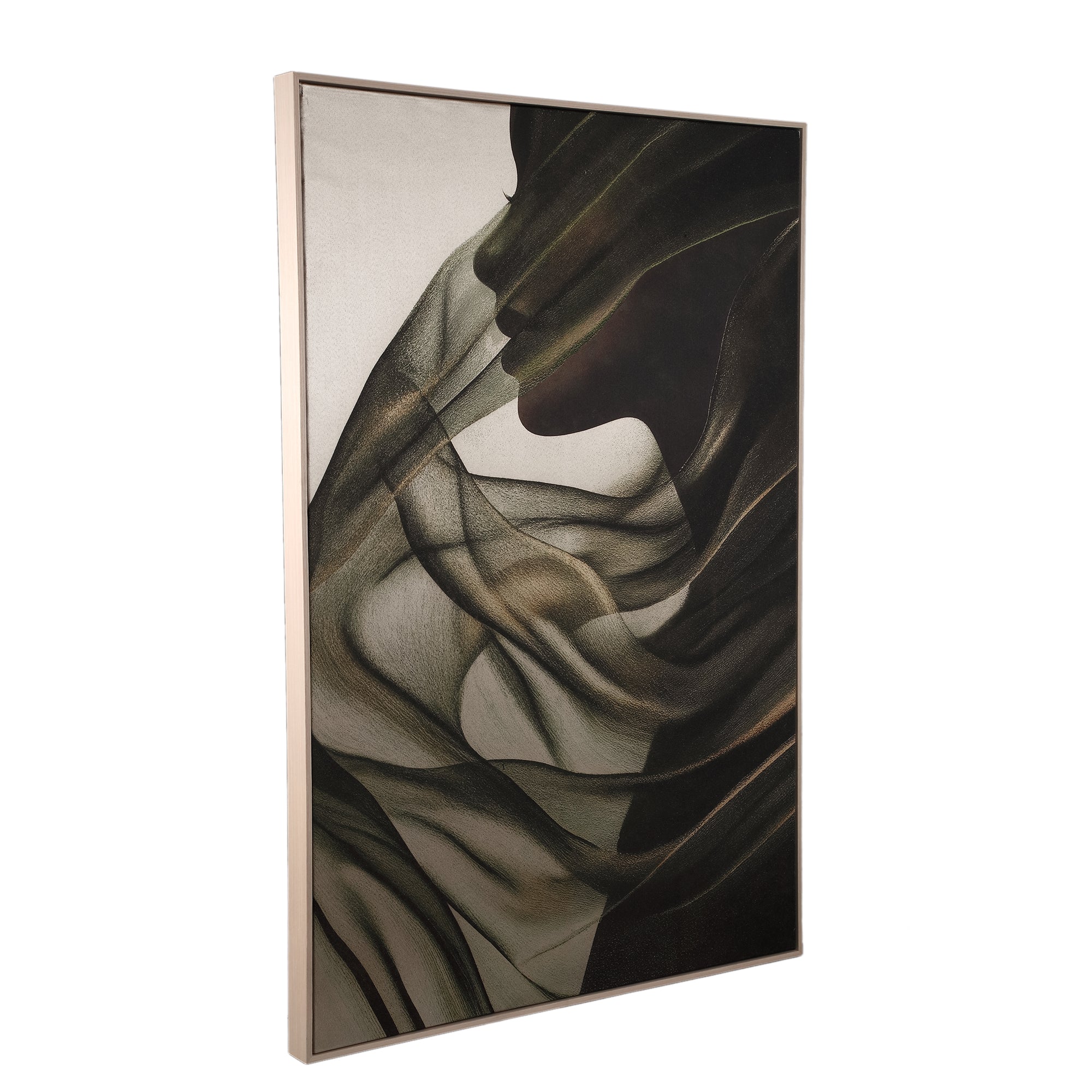 Jilla Dark Green canvas wall panel elegant woman