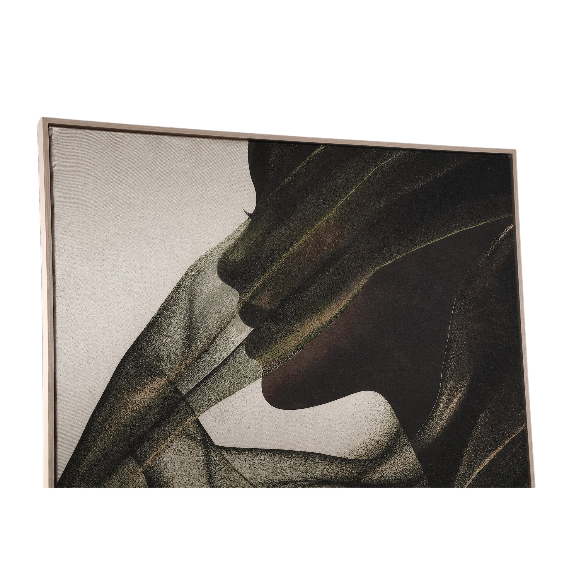 Jilla Dark Green canvas wall panel elegant woman