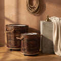 Panier Darrett — Marron Osier Rond avec Roulettes SV