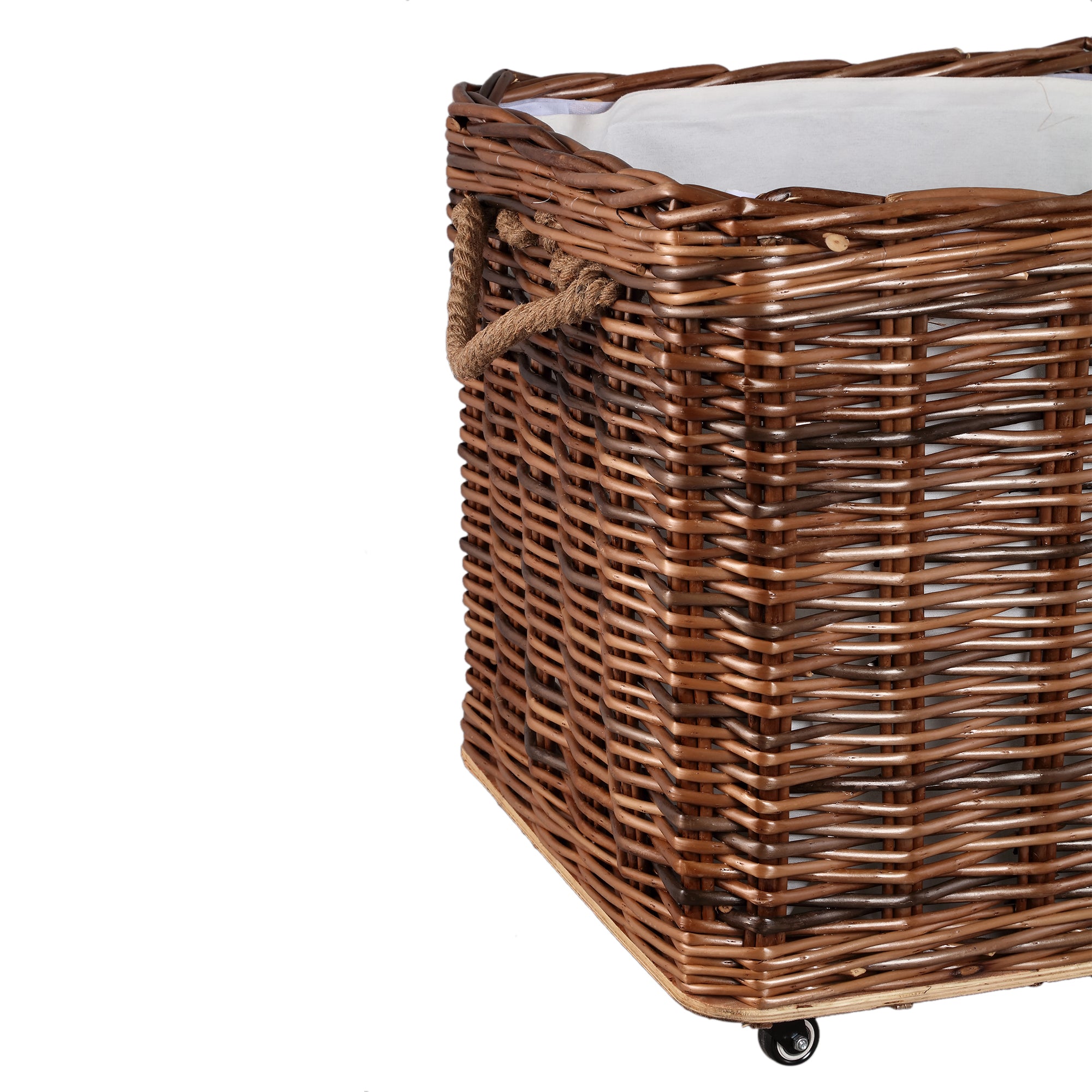 Darrett Brown willow basket square with wheels SV3