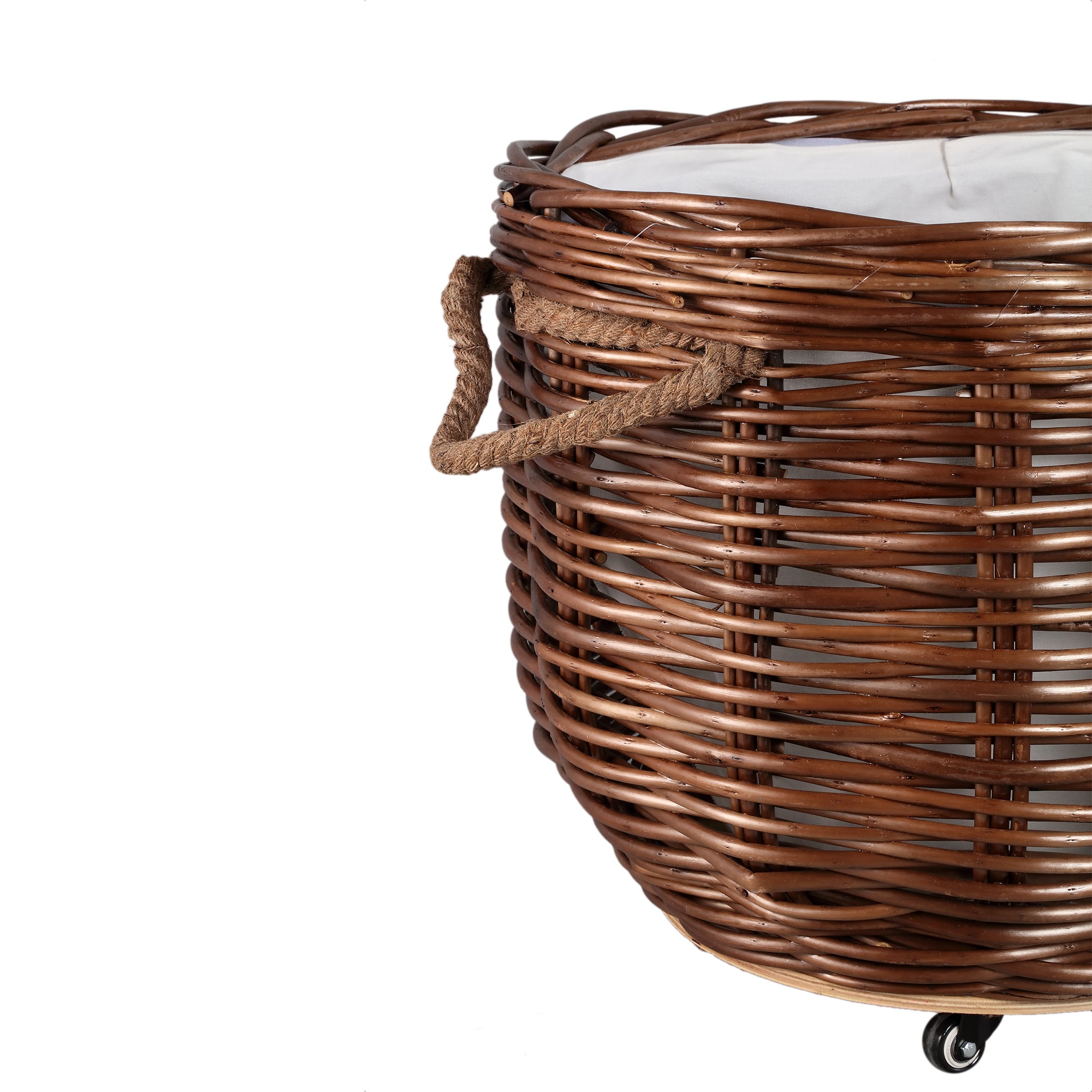 Darrett Brown willow basket bombey with wheels SV3