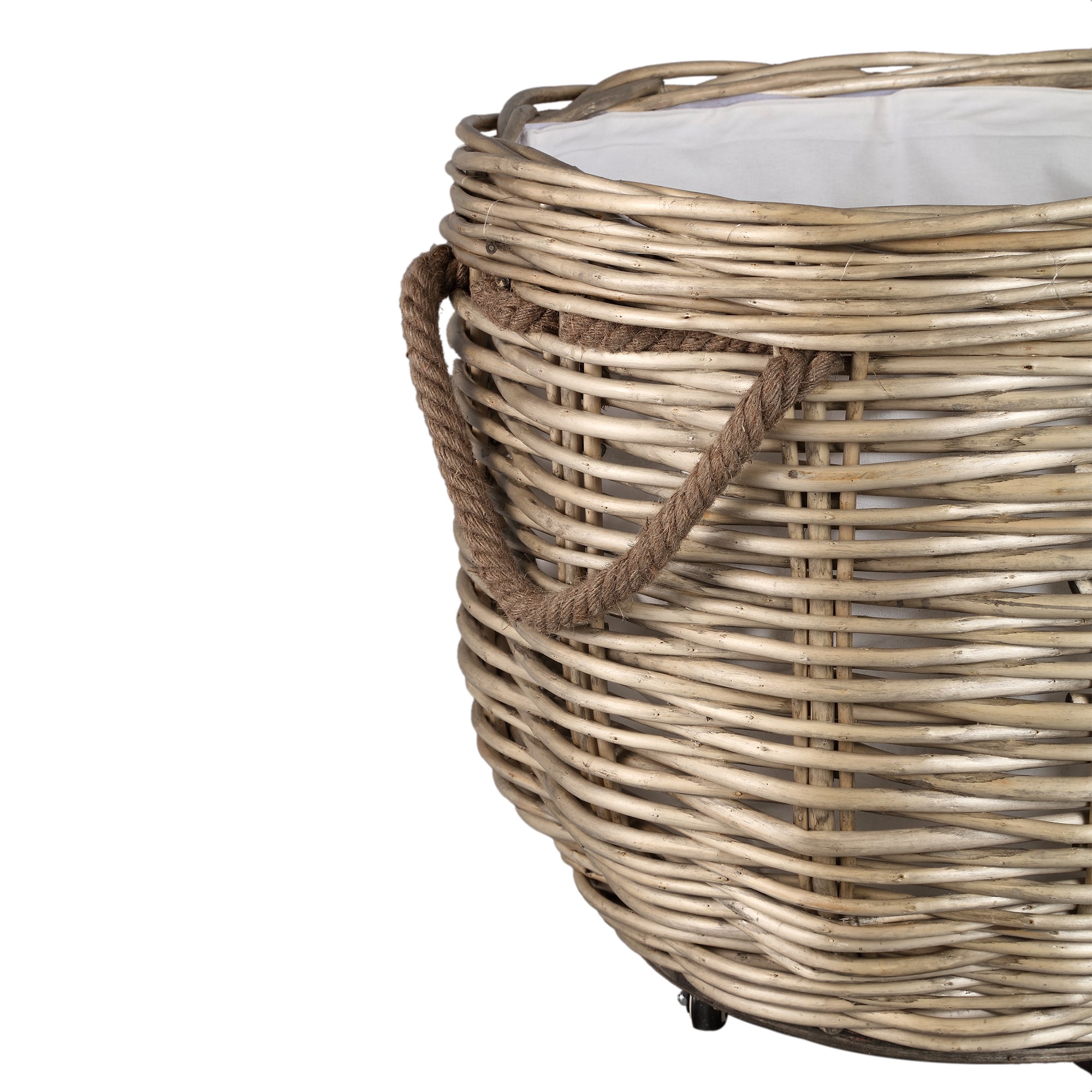 Darrett Natural willow basket bombey w wheels SV3