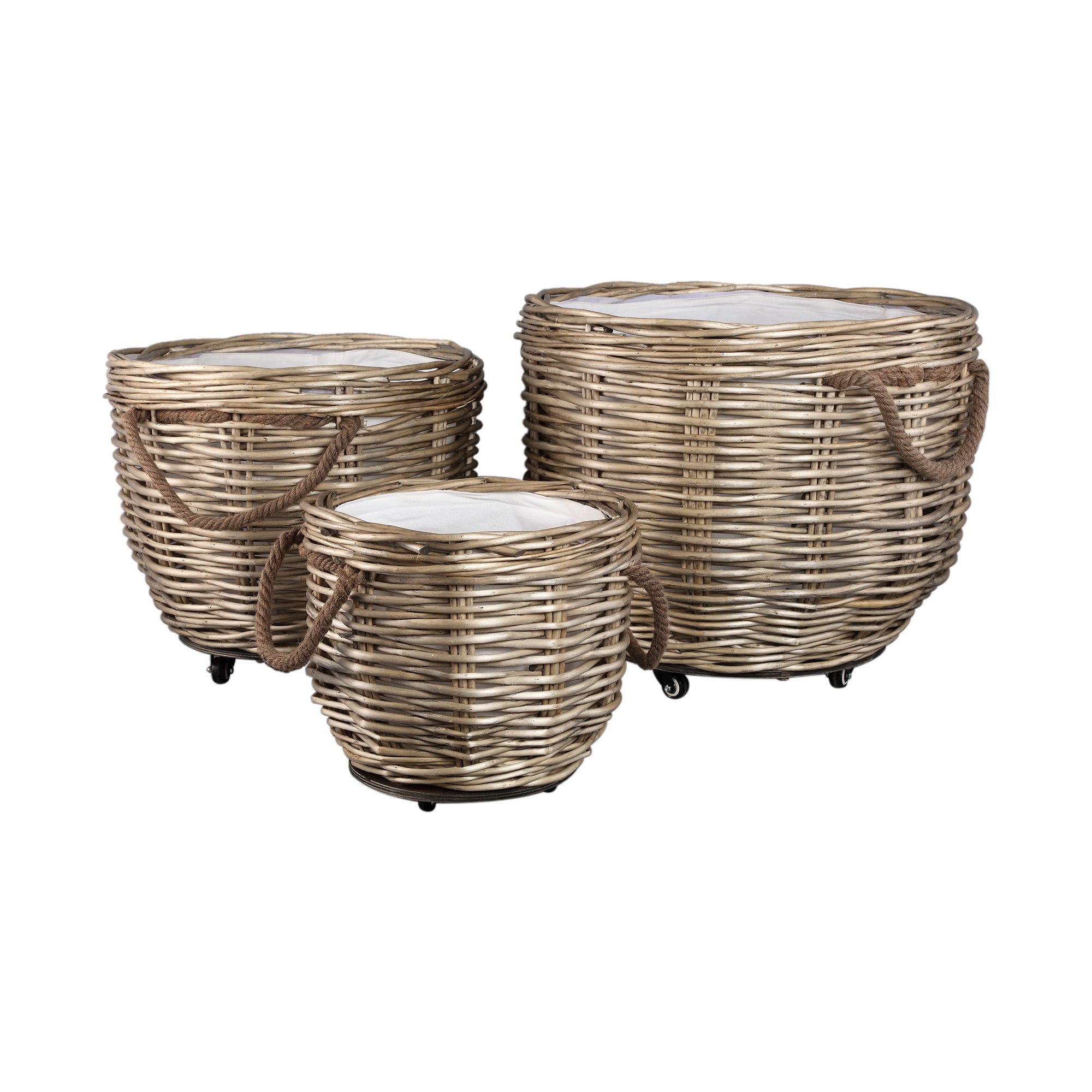 Darrett Natural willow basket bombey w wheels SV3