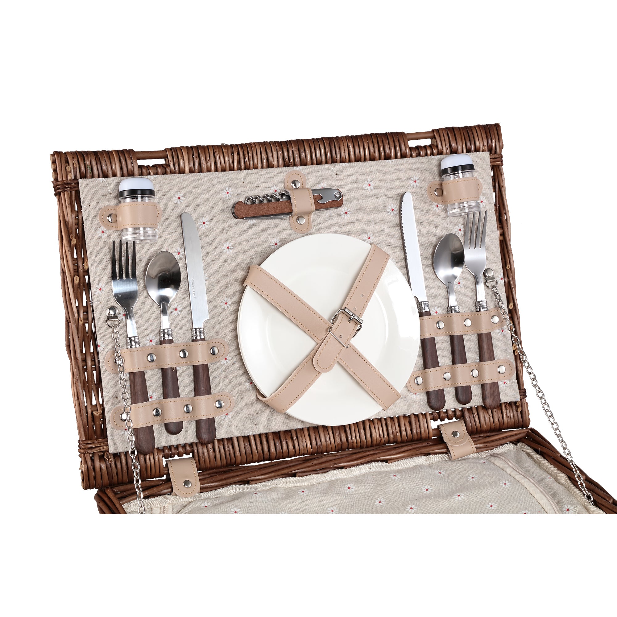 Kinzey Brown willow picnic basket for 2 person