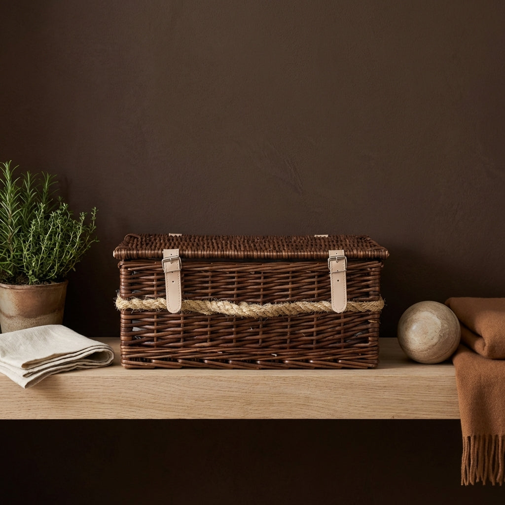 Kinzey Brown willow picnic basket for 2 person