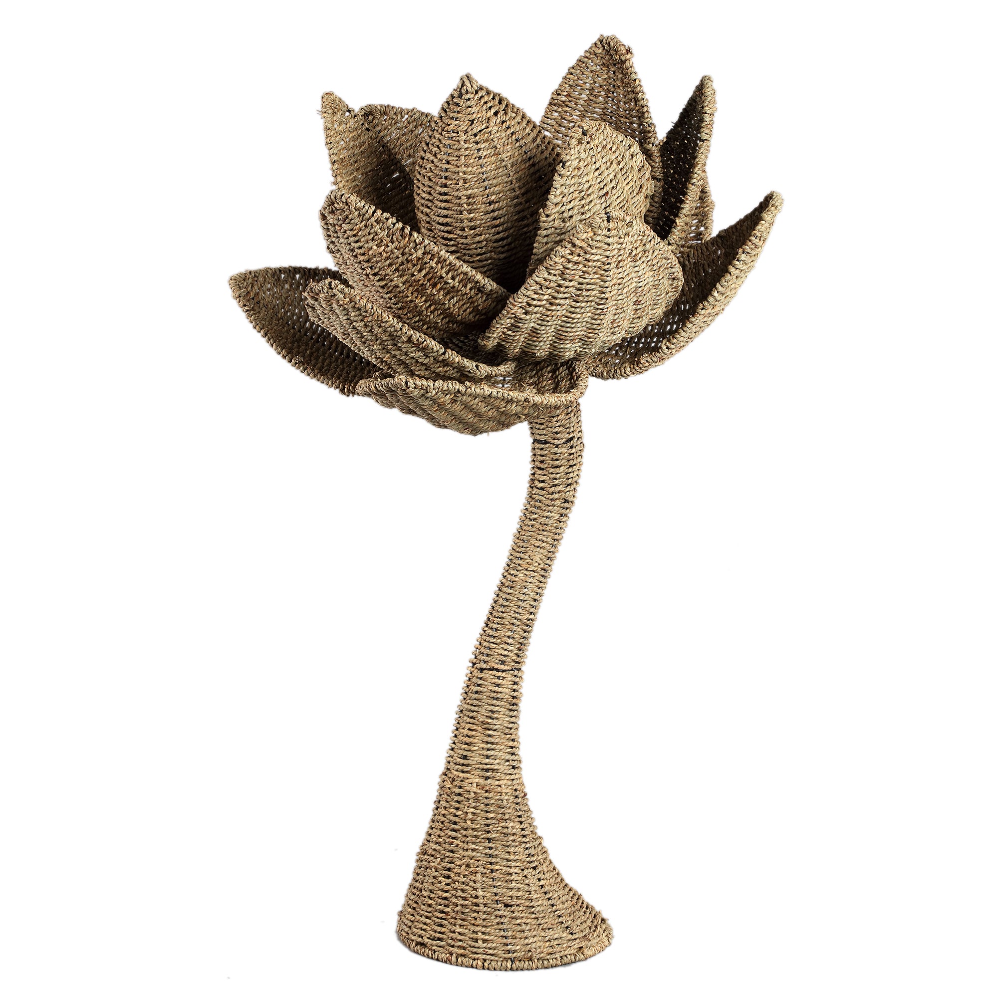 Ambre Natural seagrass woven flower statue L